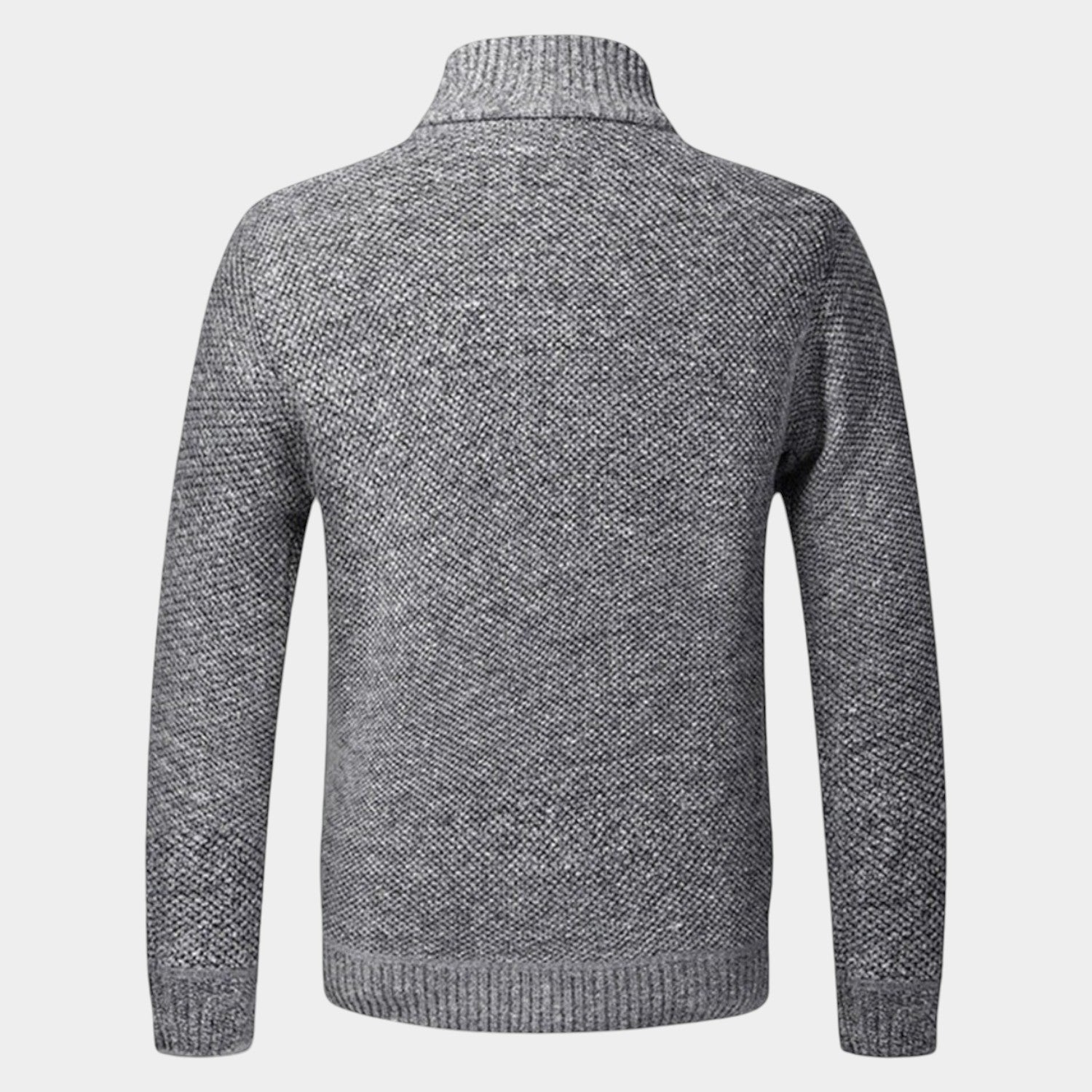 Elias – Men's Cardigan with Zipper & Stand-Up Collar