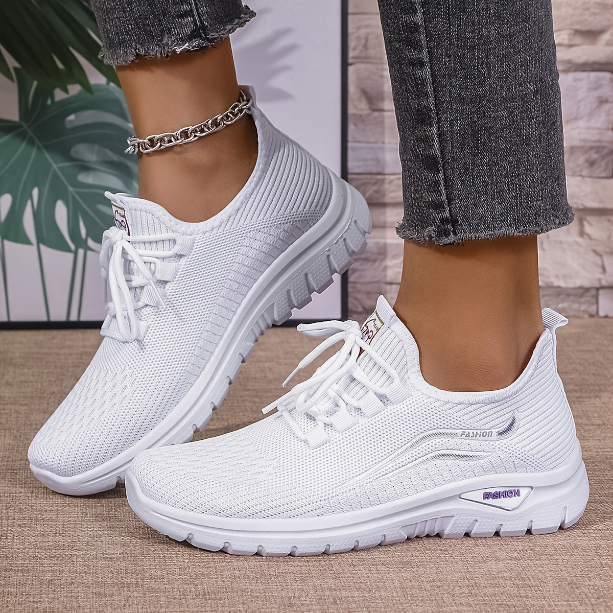 Alice - Women's Orthopedic Lace-Up Sneakers with Cushioned Sole