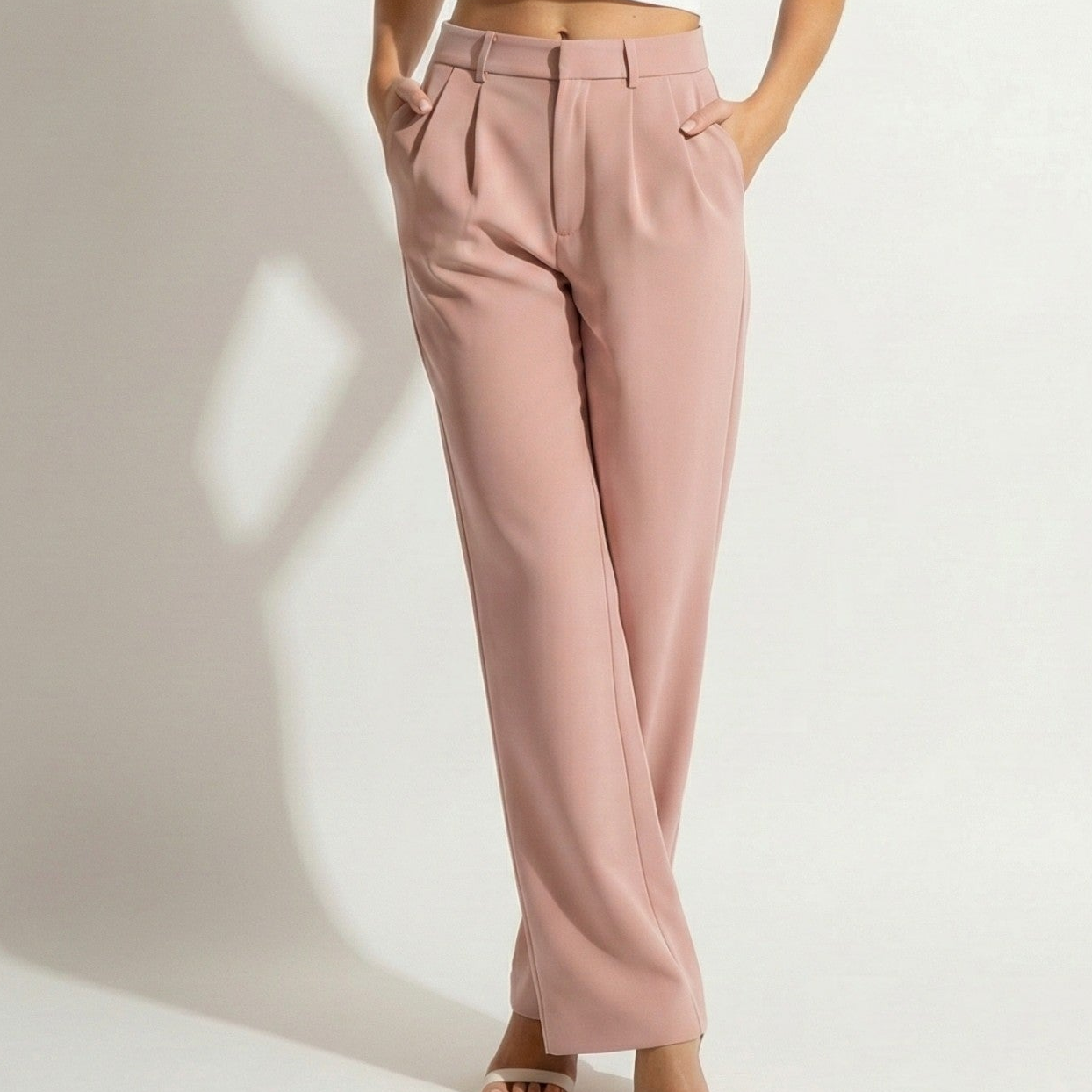 Georgia - Women's Relaxed Fit High-Waist Pleated Wide-Leg Trousers