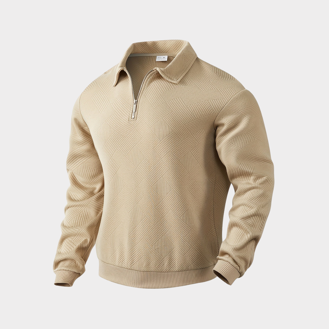 Bruno - Long Sleeve Sweater with Zipper Collar