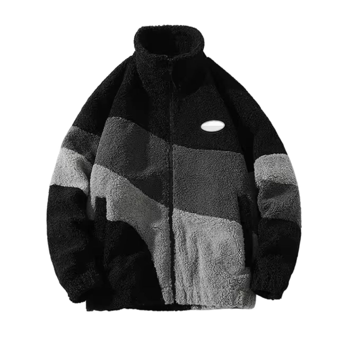 Henrik – Soft Sherpa Jacket with Color Block Design