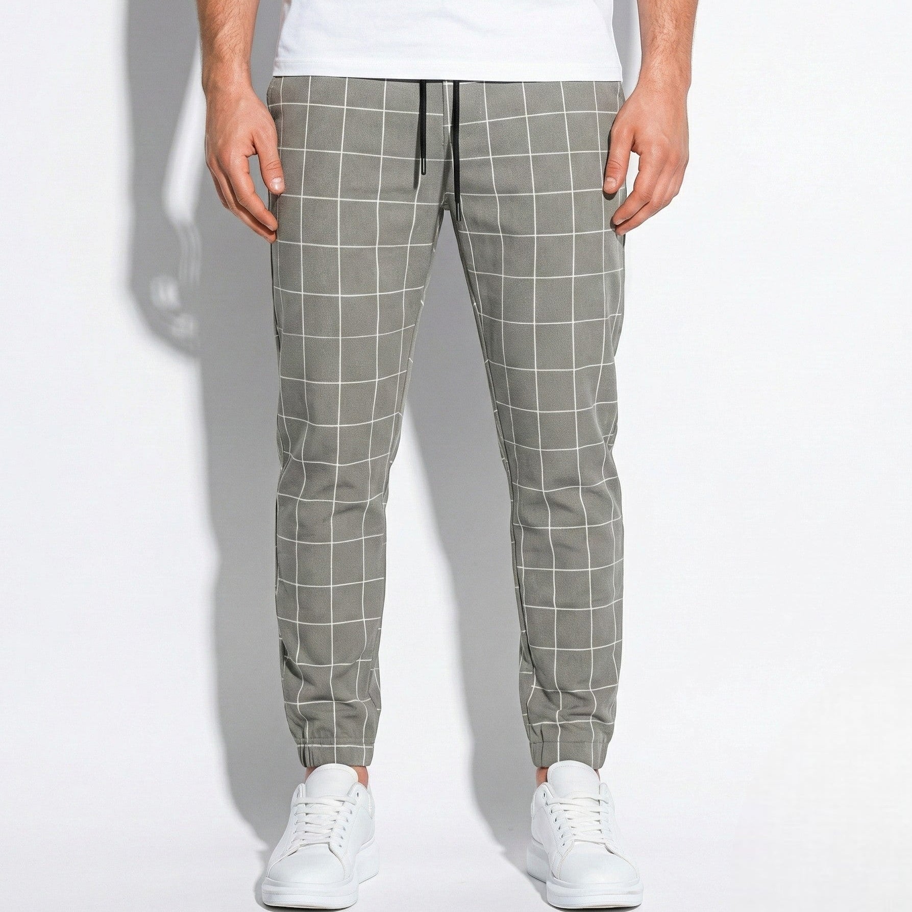 Paul - Men's Comfortable Modern Fit Checked Trouser Pants