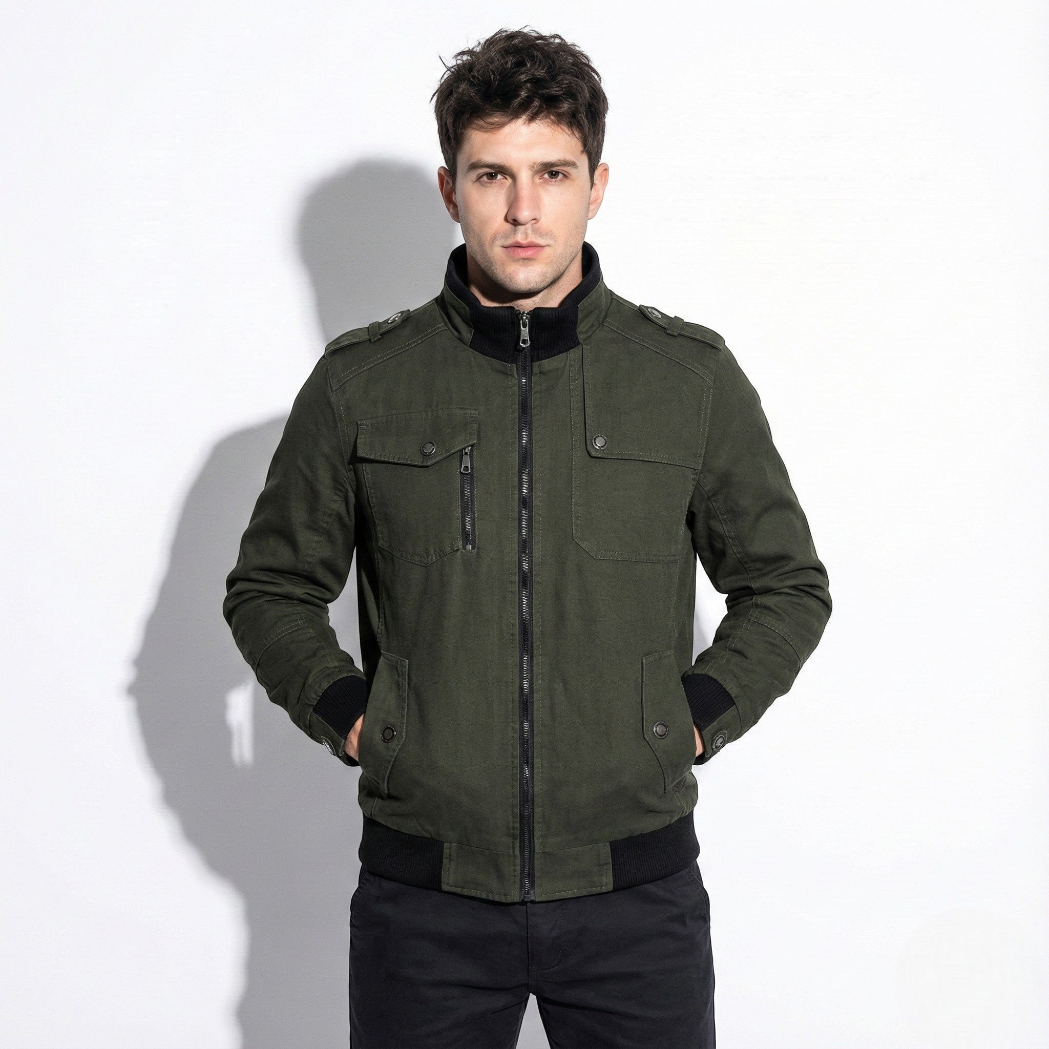 Benjamin - Men's Casual Zip-Up Jacket with Multiple Pockets