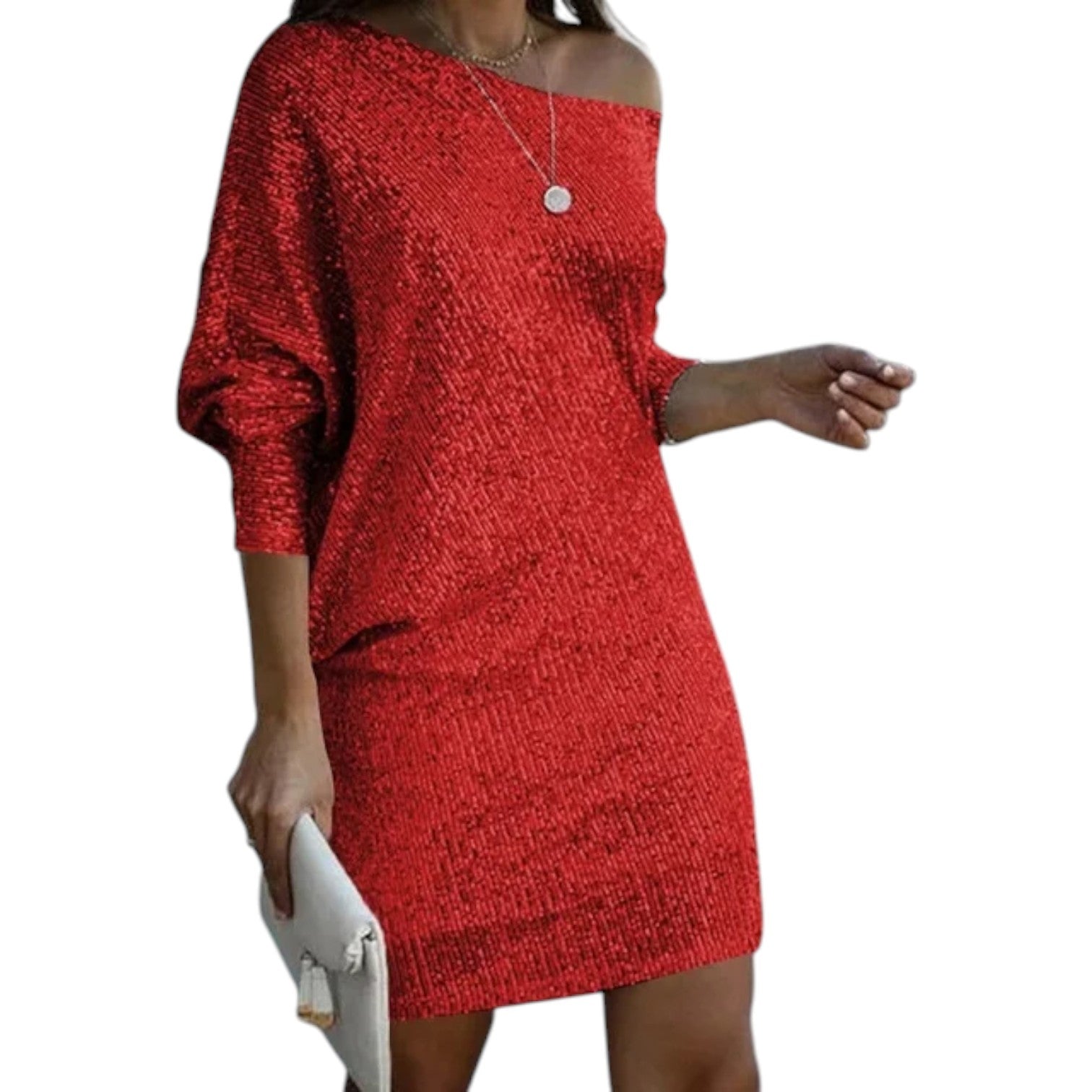 Aria - Sparkling Dress with Sequins and Off Shoulder Design