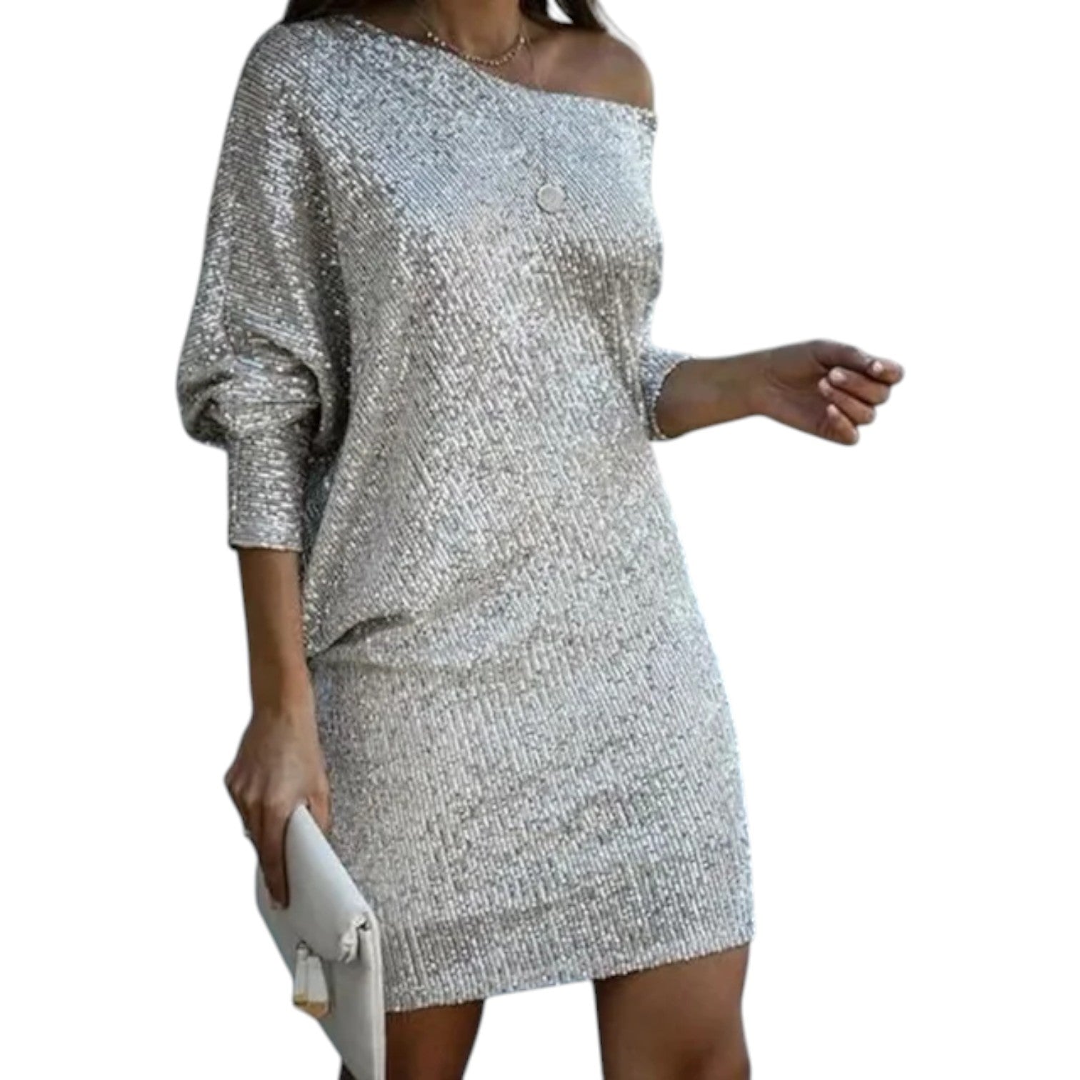 Aria - Sparkling Dress with Sequins and Off Shoulder Design