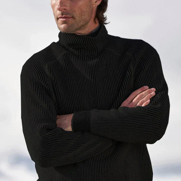 Fabian – Ribbed Wool Sweater with Roll Neck