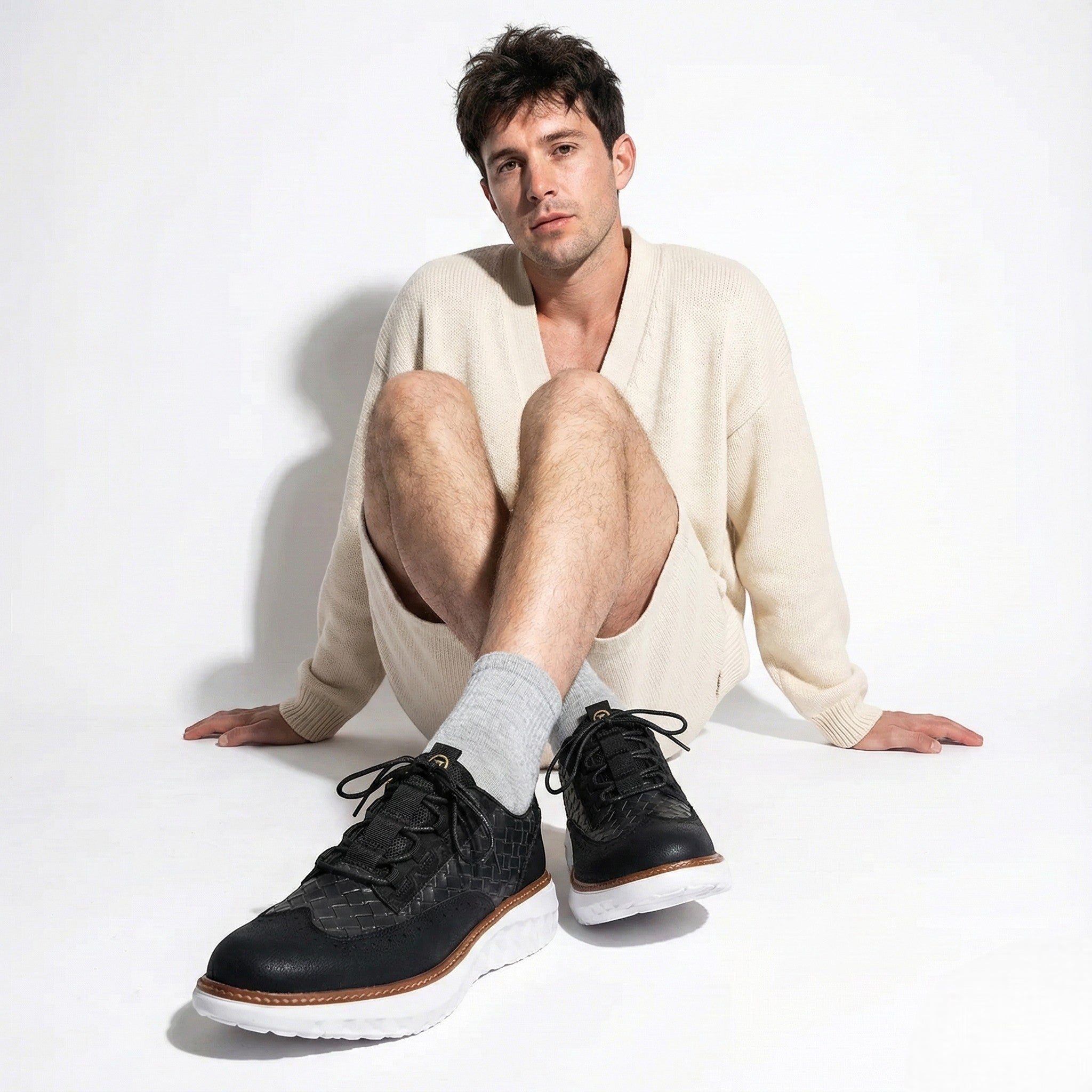 Alexander - Men's Leather Sneakers with Cushioned Comfort