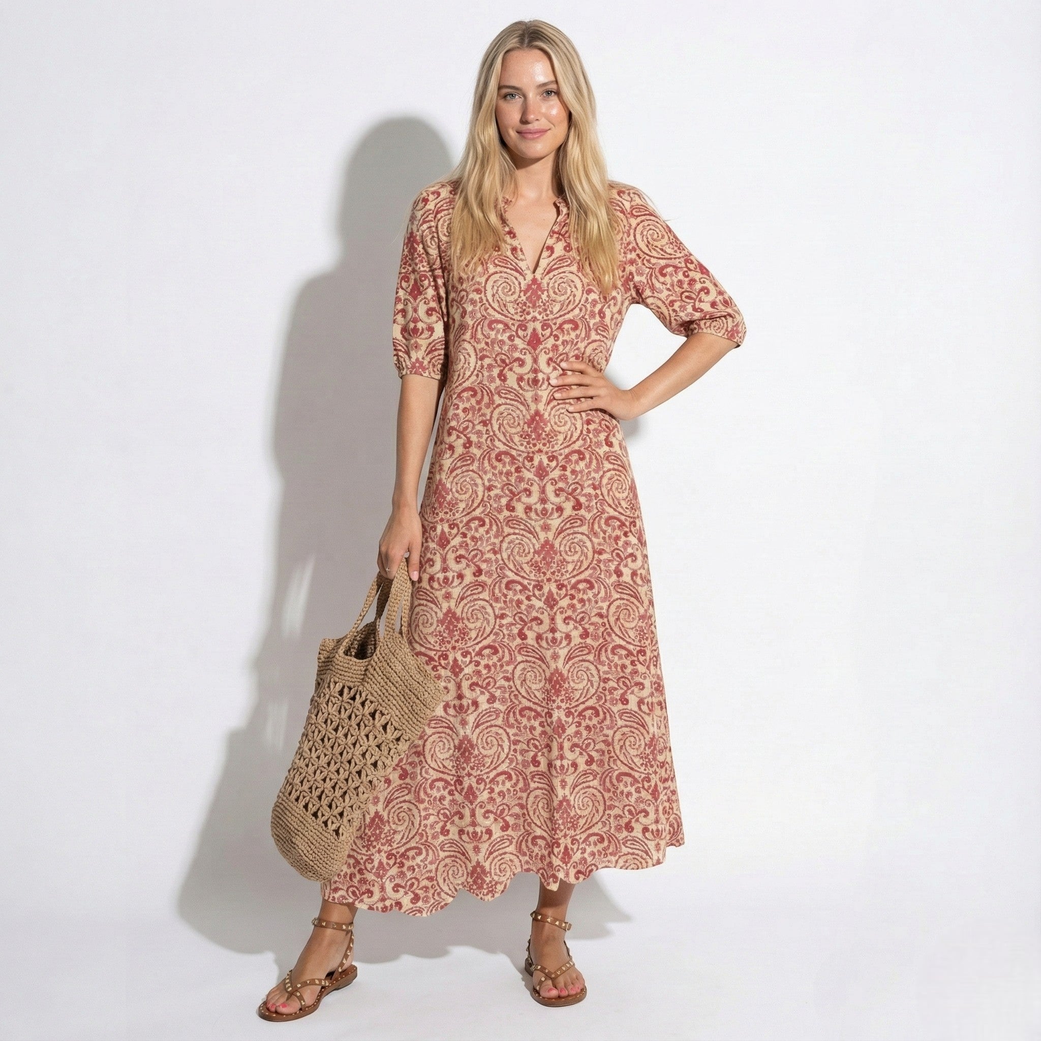 Riley - Women's Floral V-Neck Maxi Dress