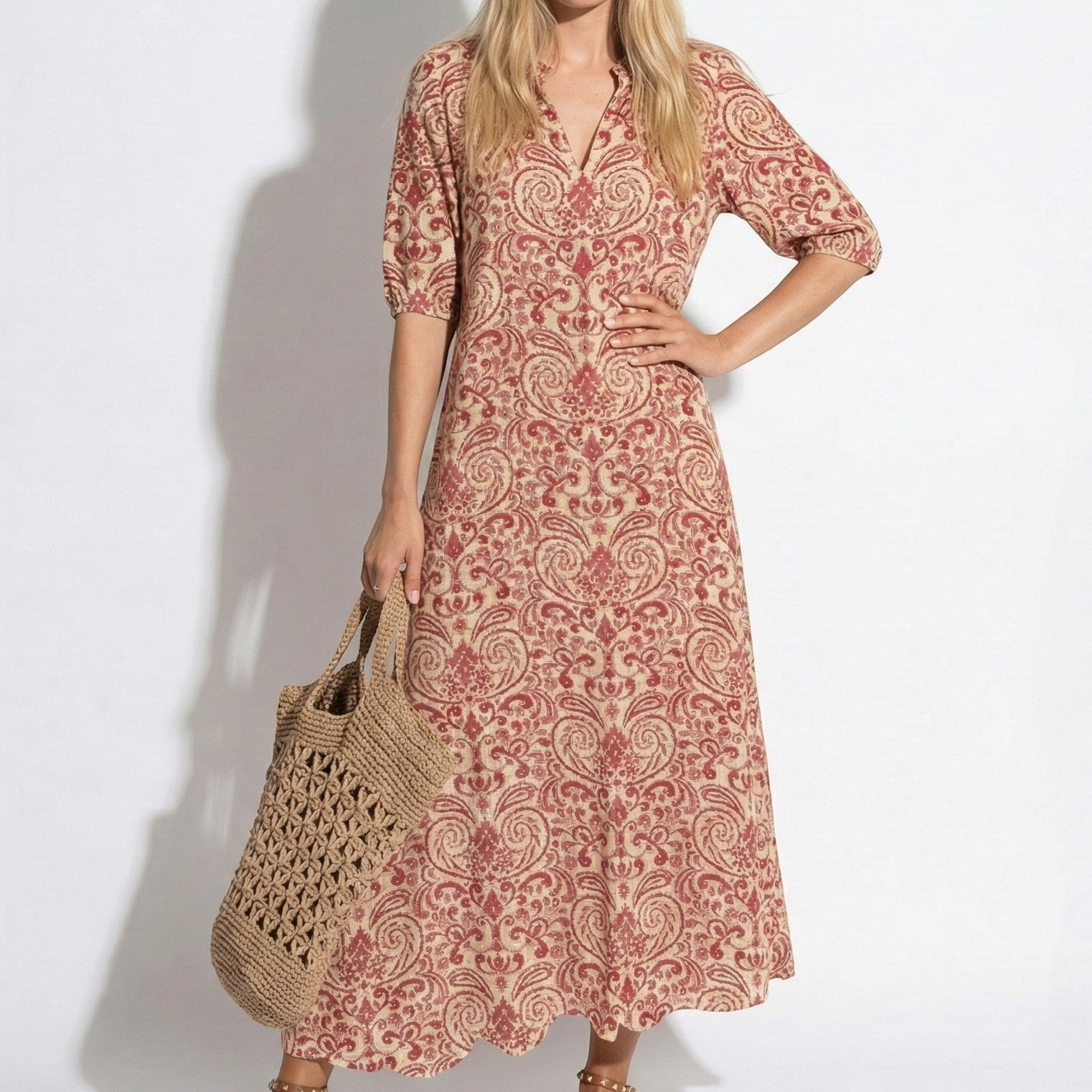 Riley - Women's Floral V-Neck Maxi Dress