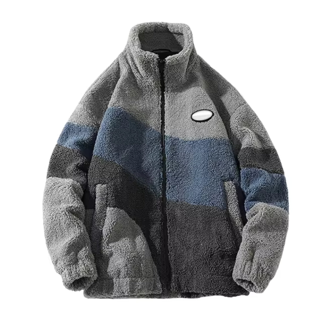 Henrik – Soft Sherpa Jacket with Color Block Design