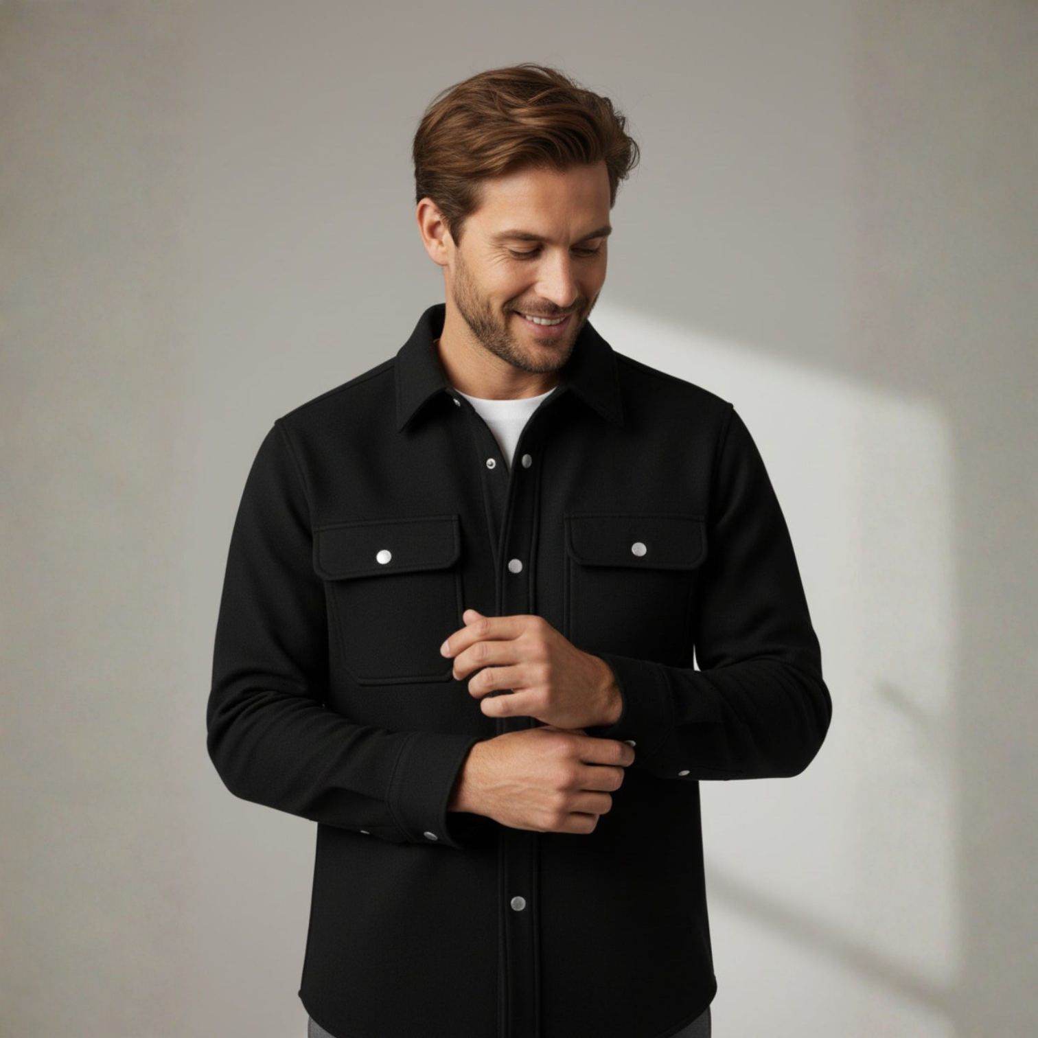 Nero – Men's Winter Overshirt Black