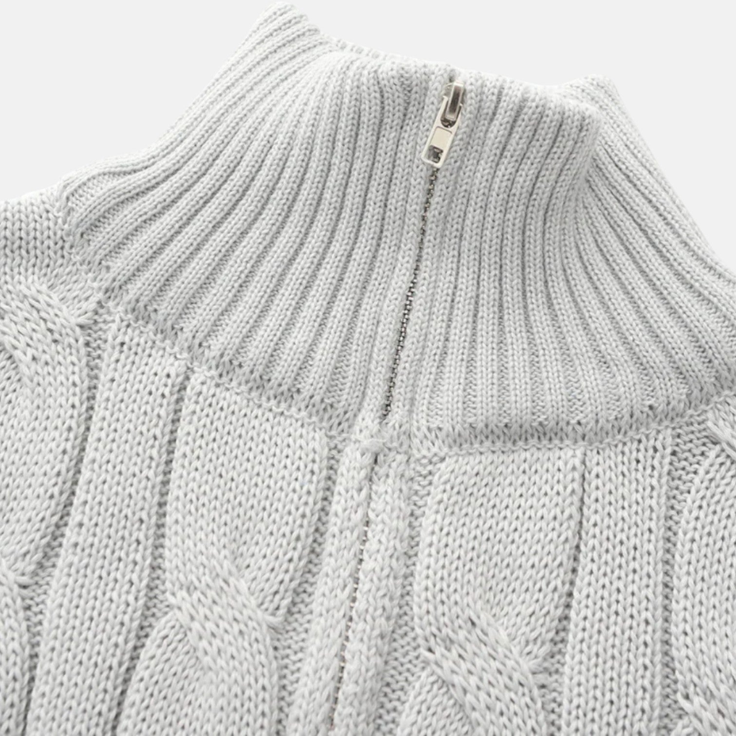 Lior – Men's Cotton Cable Knit Sweater with Zipper