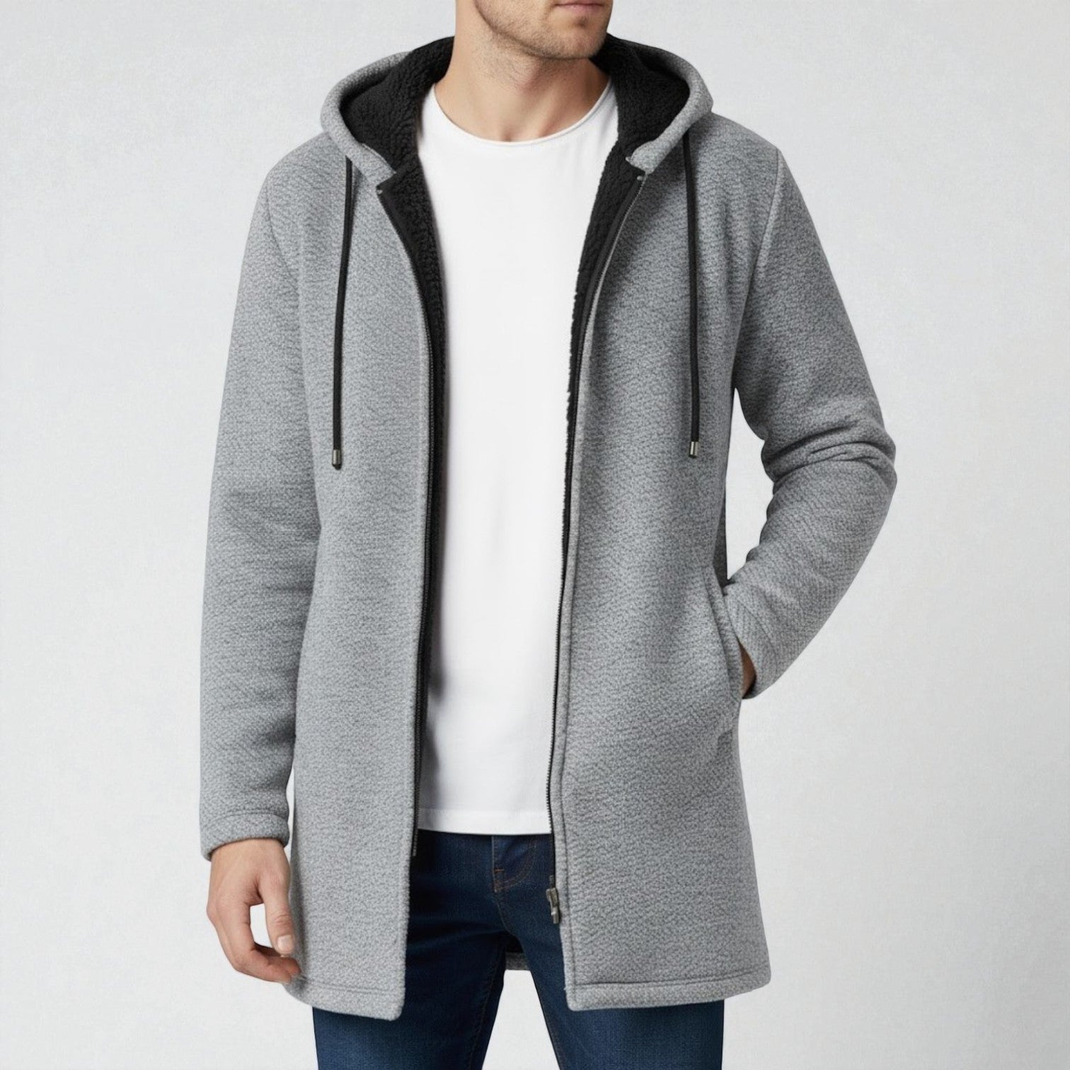 Leon – Longline Hoodie for Men Fleece with Hood