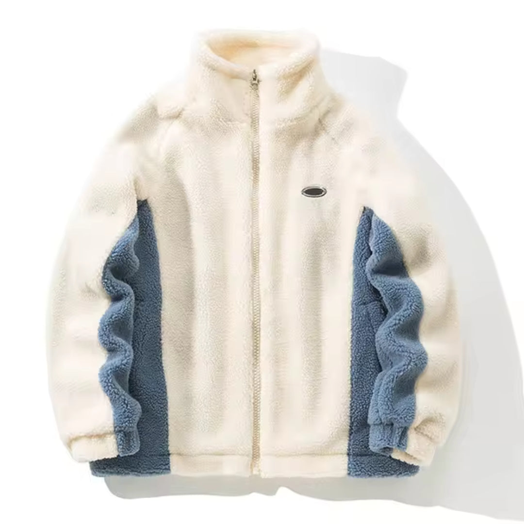 Henrik – Soft Sherpa Jacket with Color Block Design