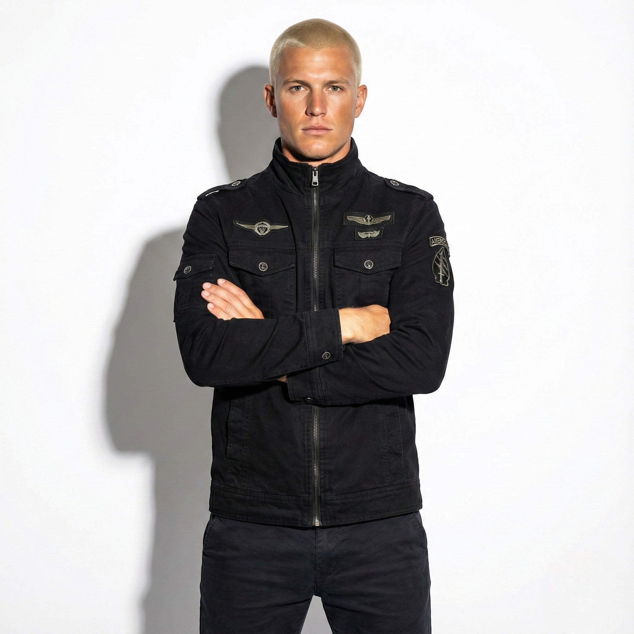 Joseph - Men's Military-Style Jacket with Stand Collar