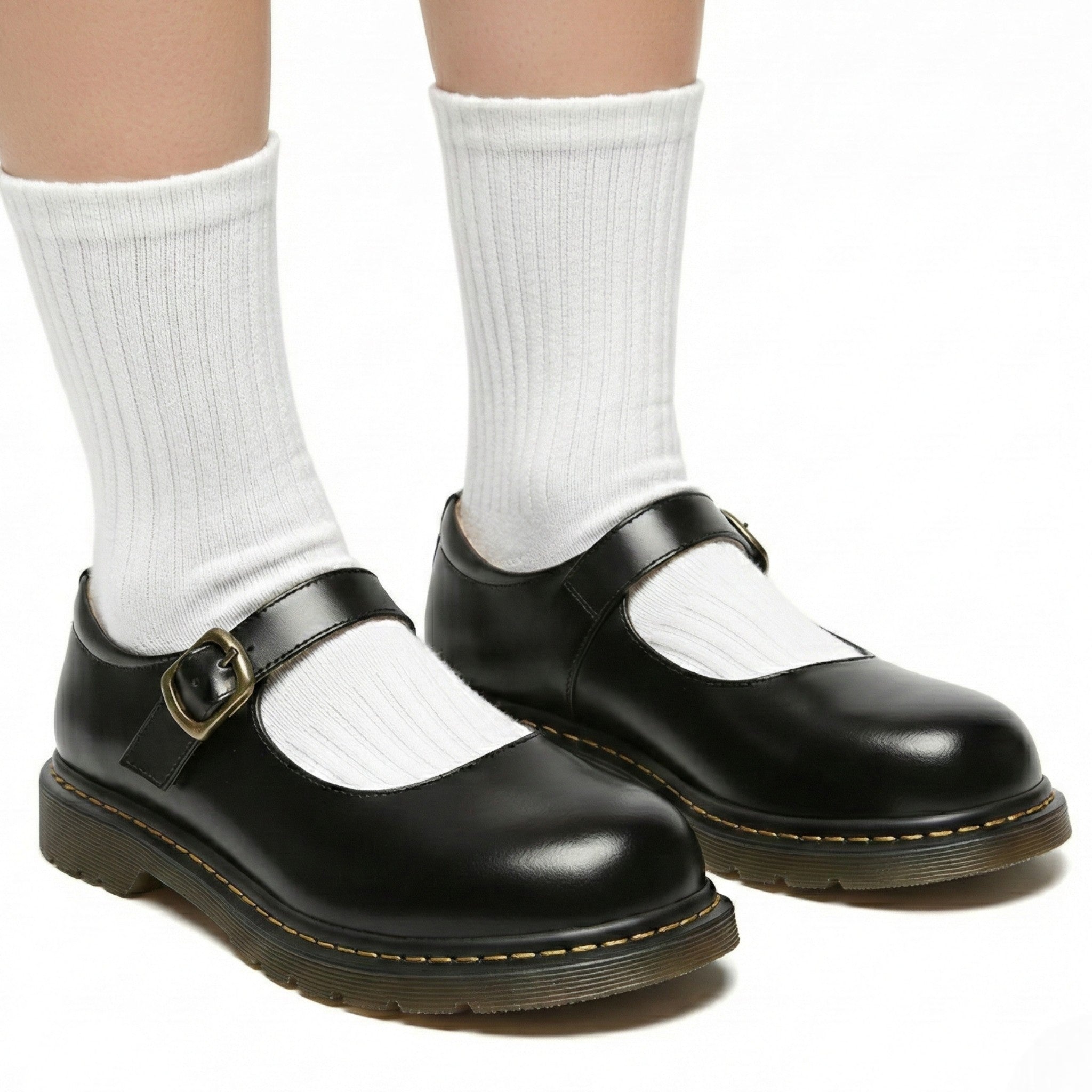 Grace - Women's Buckle Strap Mary Jane Shoes with Square Heel