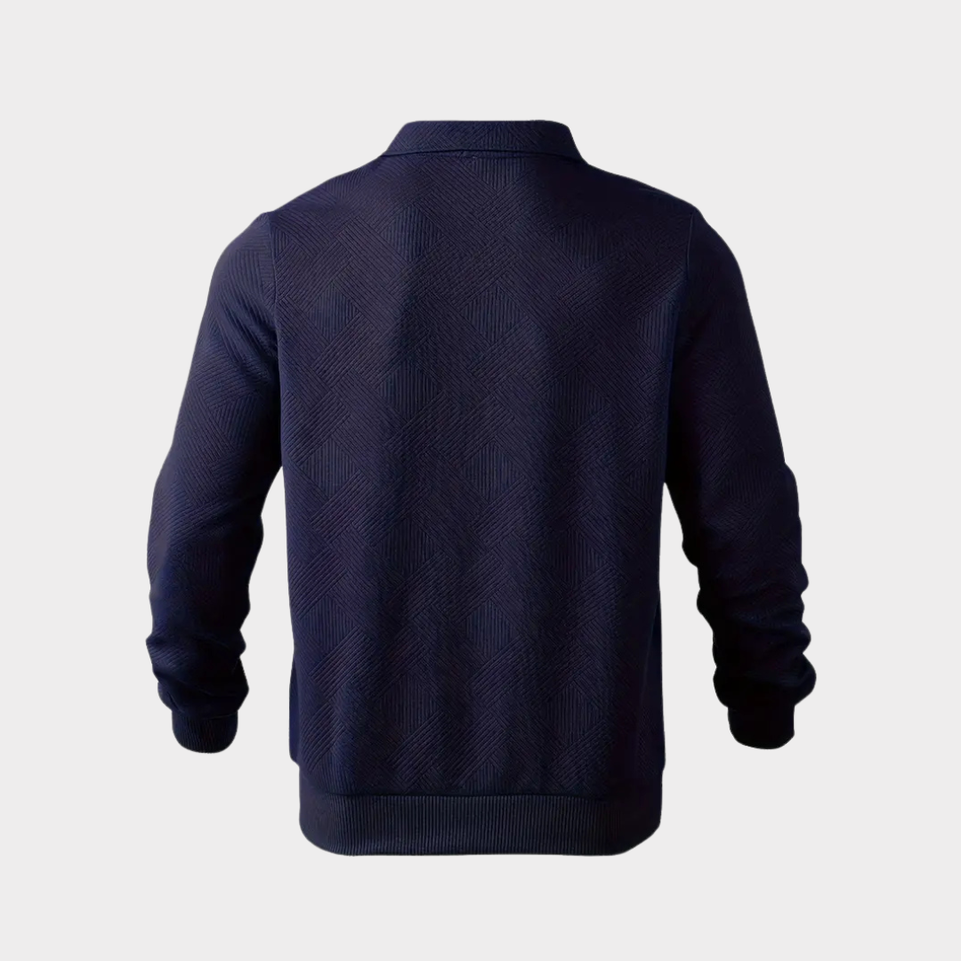 Bruno – Men’s Wool Sweater with Zip Collar