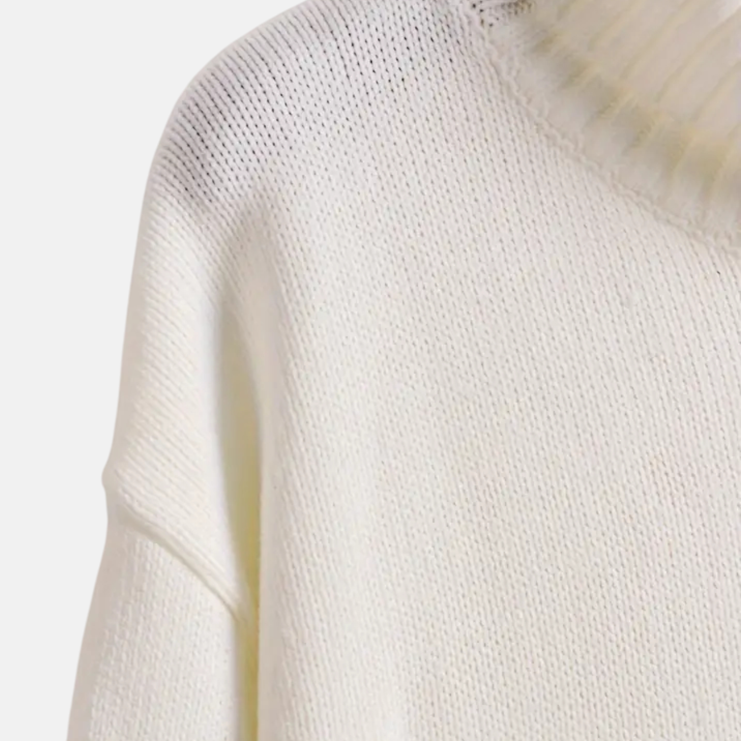 Lina – Women's Knit Sweater with Stand-up Collar & Stripes