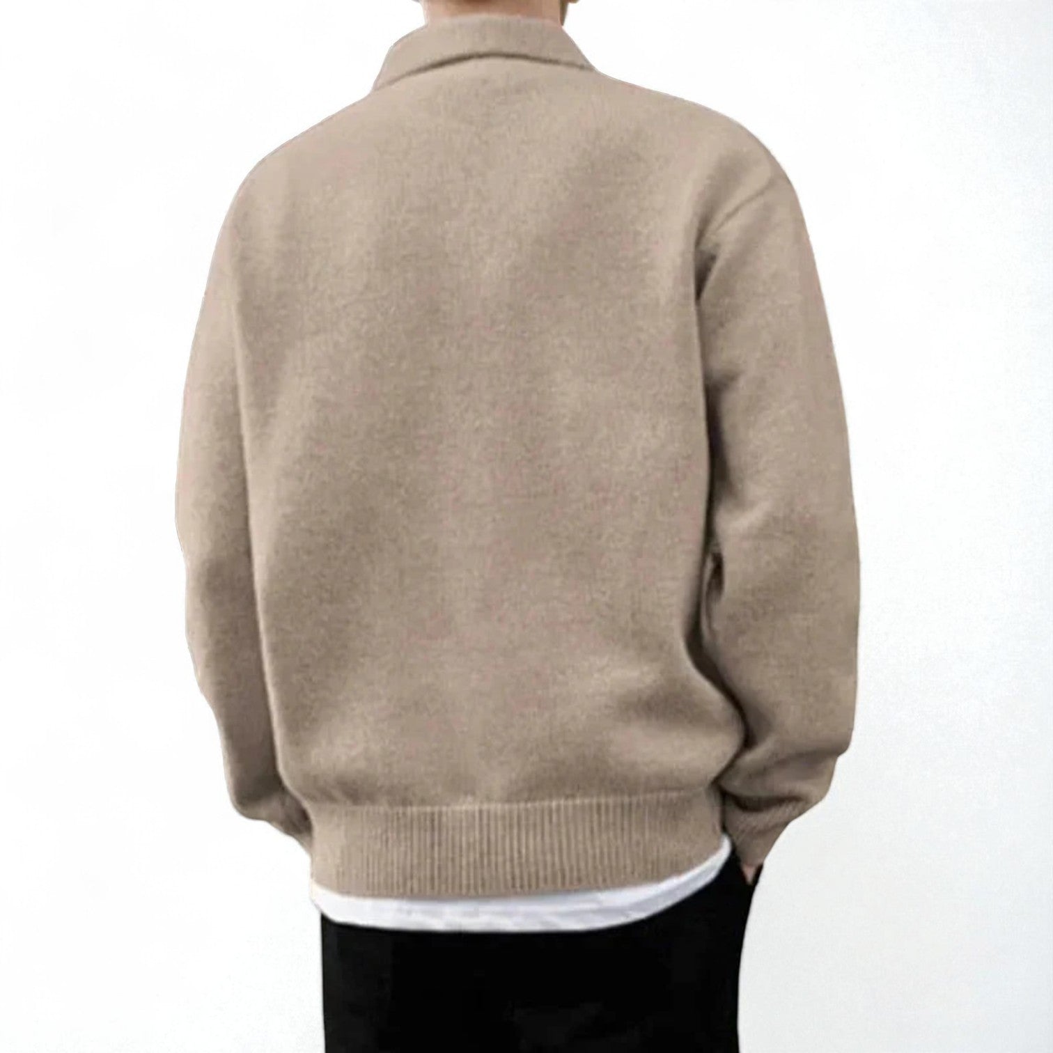 Nilo – Men's Cotton Sweater with Polo Collar