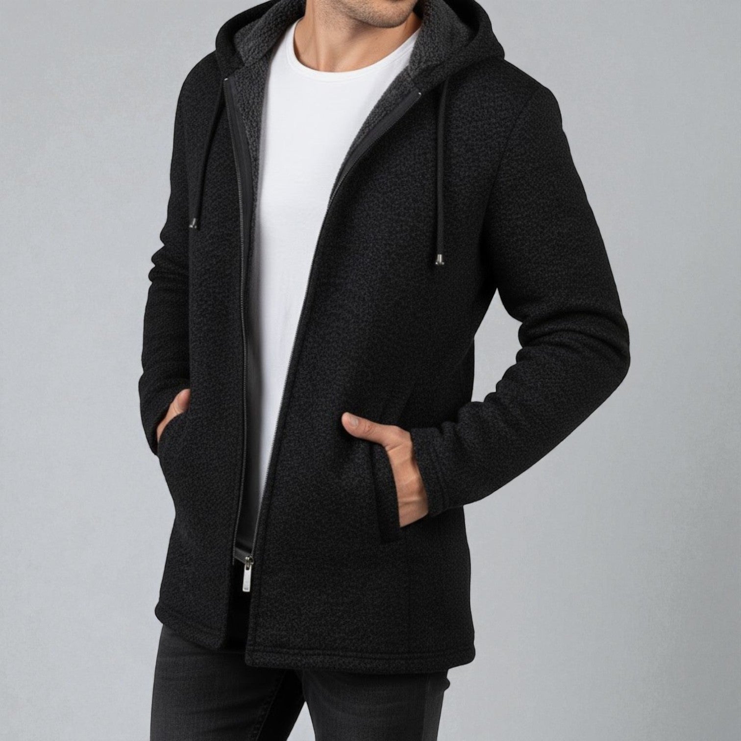 Leon – Longline Hoodie for Men Fleece with Hood