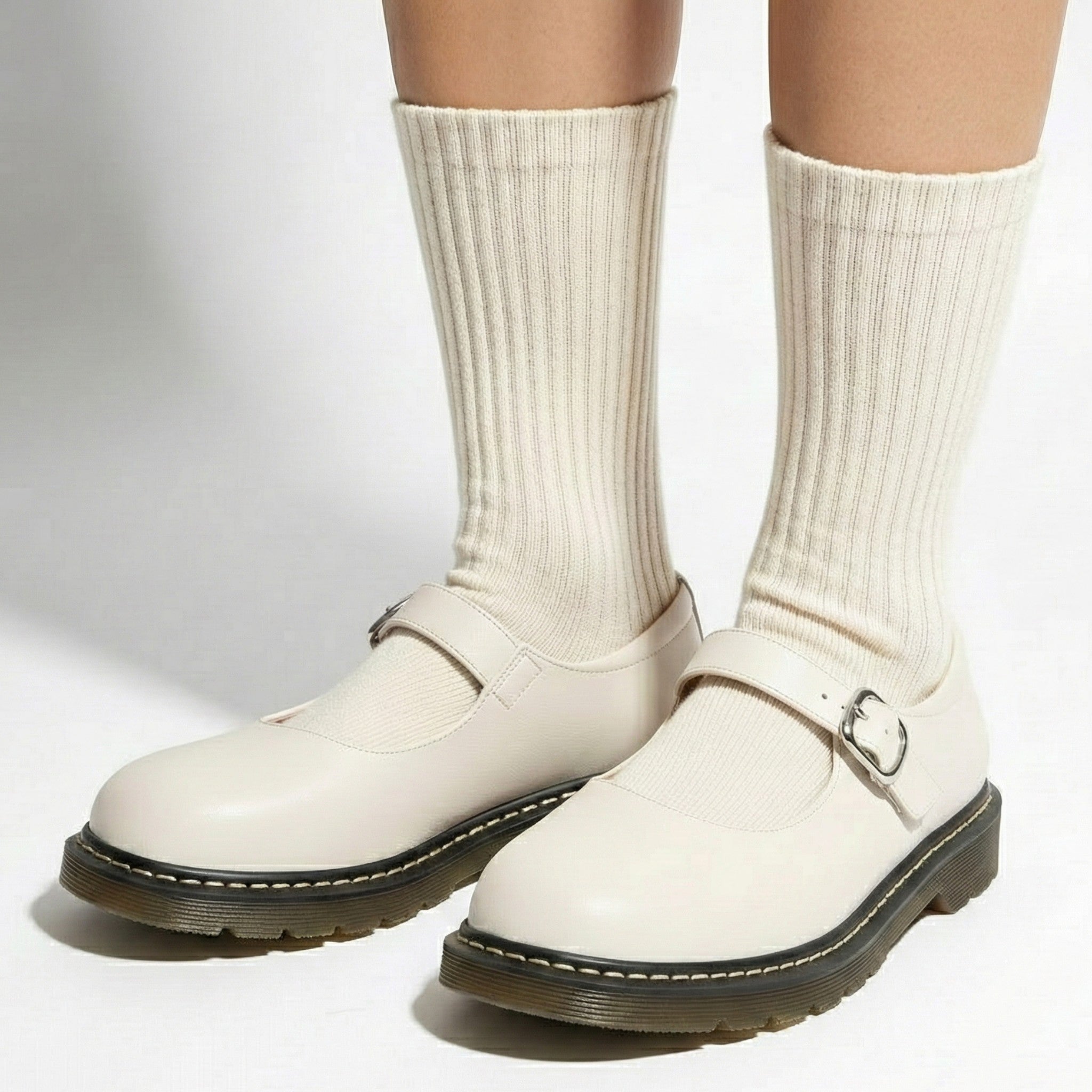 Grace - Women's Buckle Strap Mary Jane Shoes with Square Heel