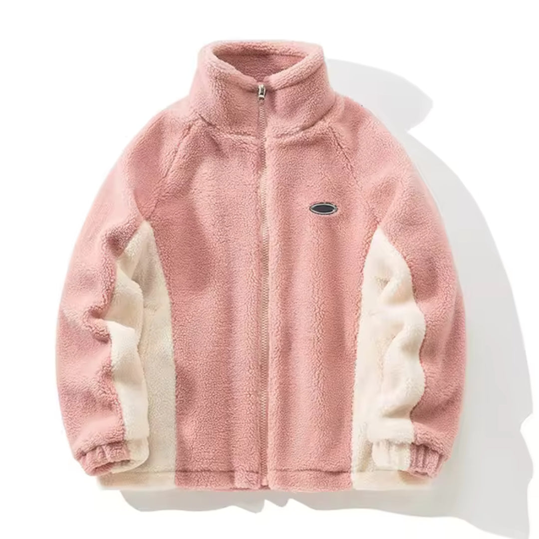 Henrik – Soft Sherpa Jacket with Color Block Design
