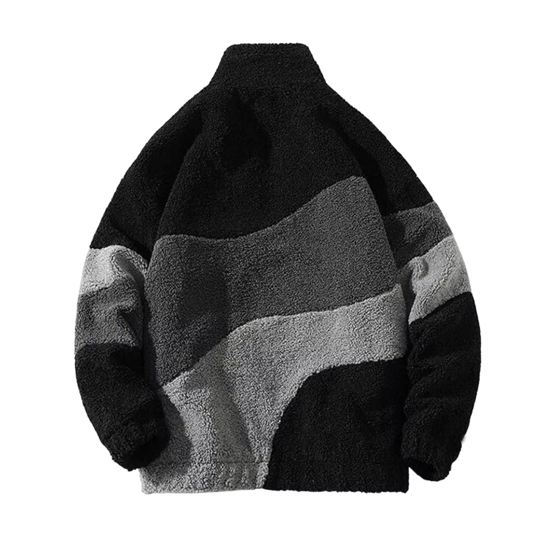 Henrik – Soft Sherpa Jacket with Color Block Design