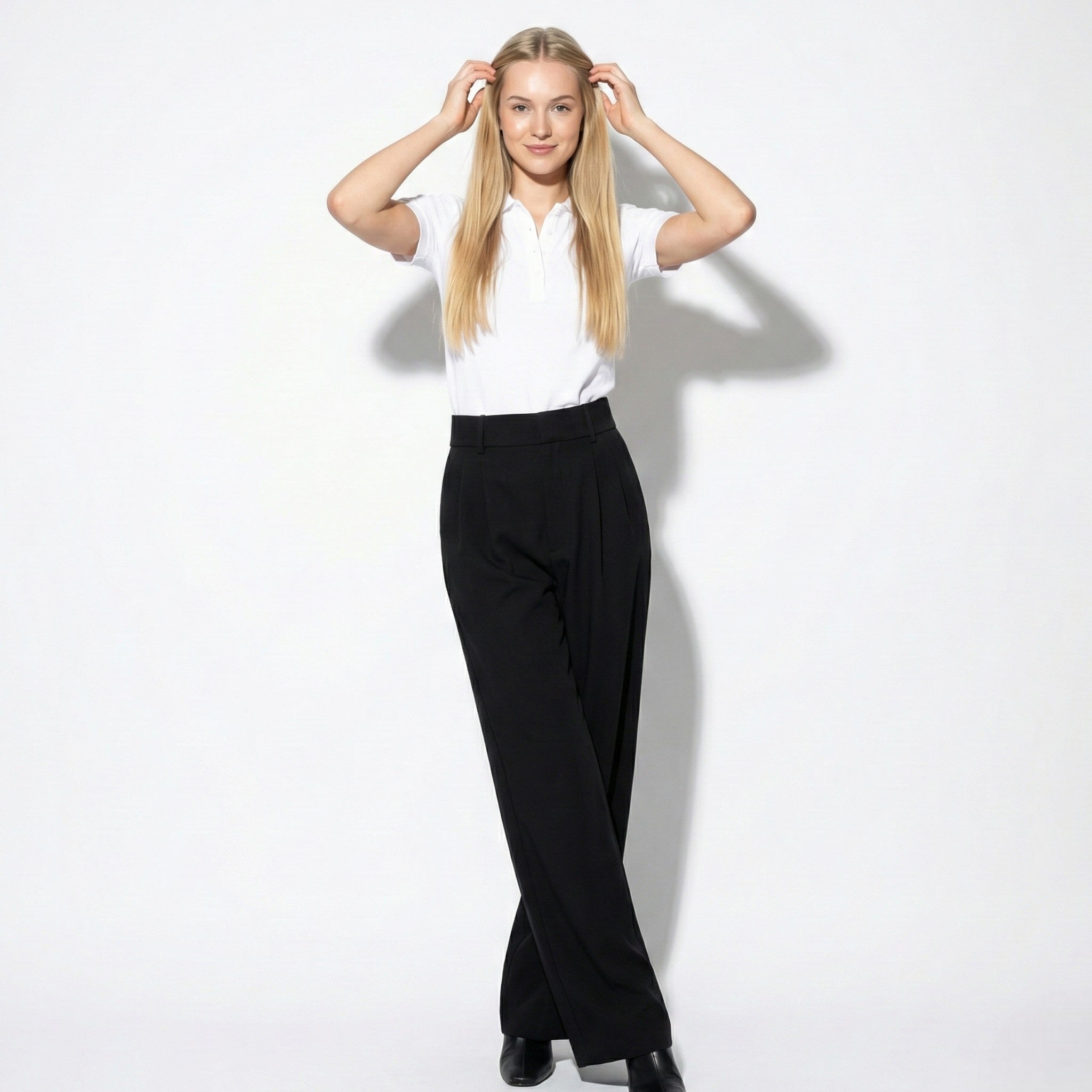 Georgia - Women's Relaxed Fit High-Waist Pleated Wide-Leg Trousers