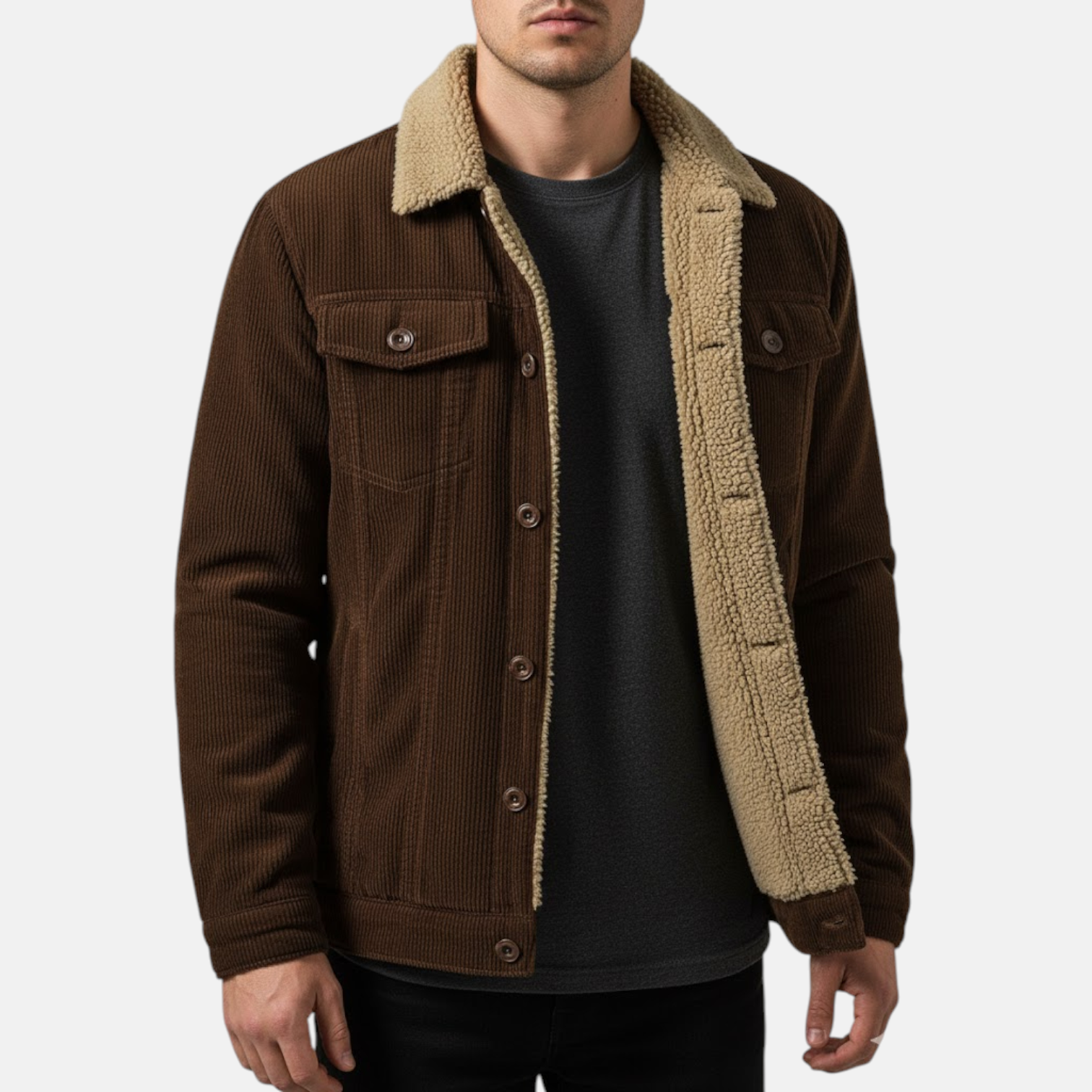 Jaro – Men's Cord Jacket with Teddy Lining