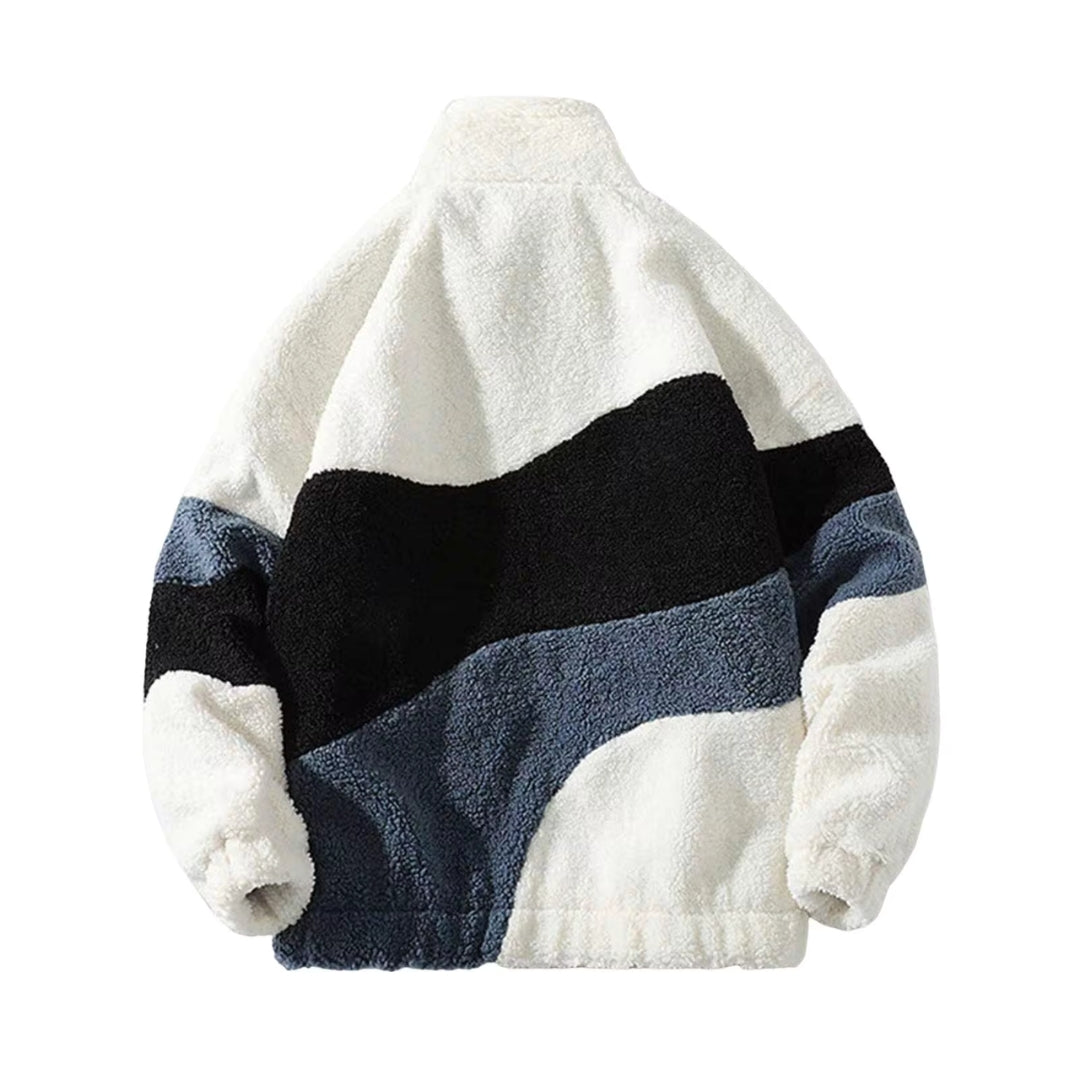 Henrik – Soft Sherpa Jacket with Color Block Design