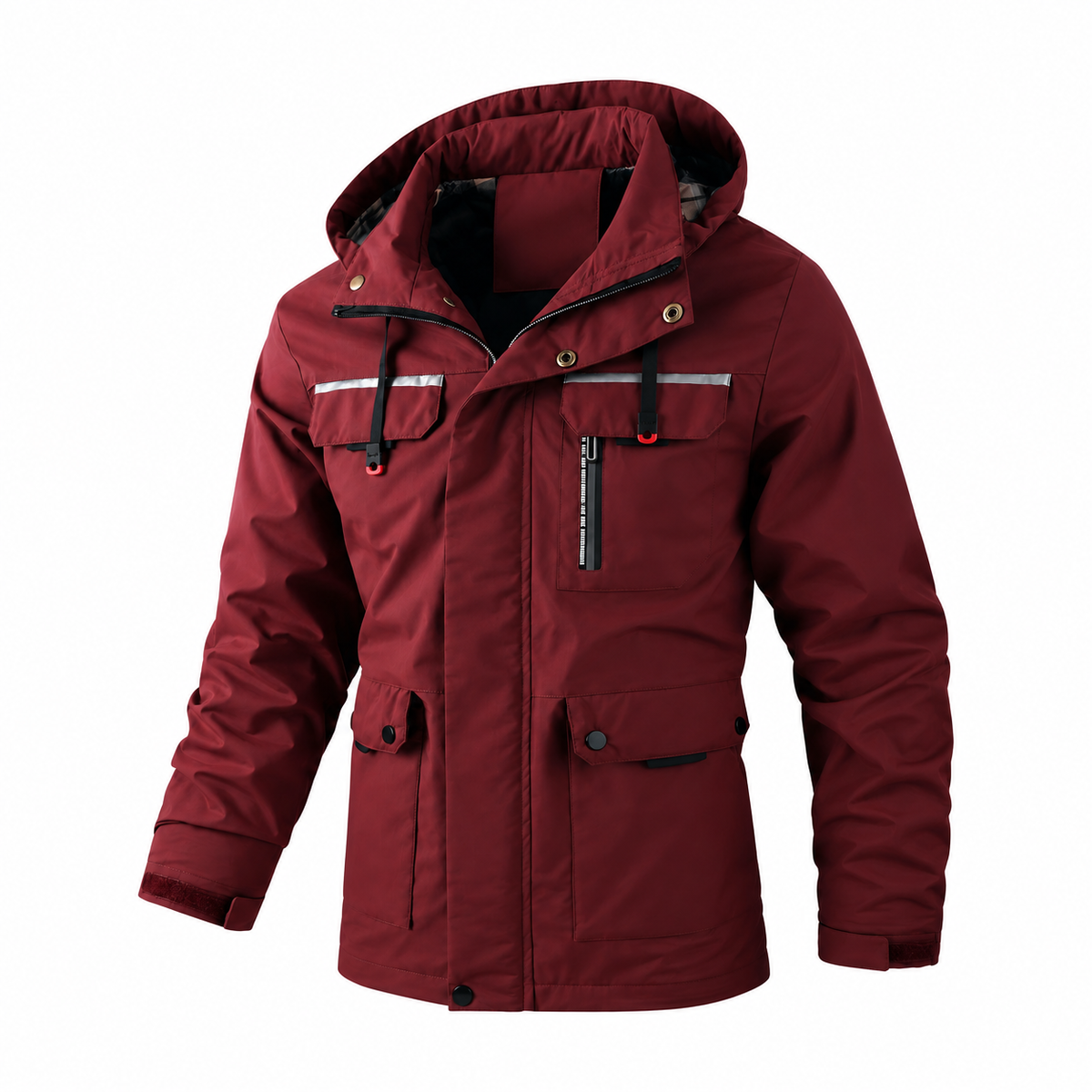 William - Men's Hooded Multi-Pocket Parka Jacket with Adjustable Drawcord Hem