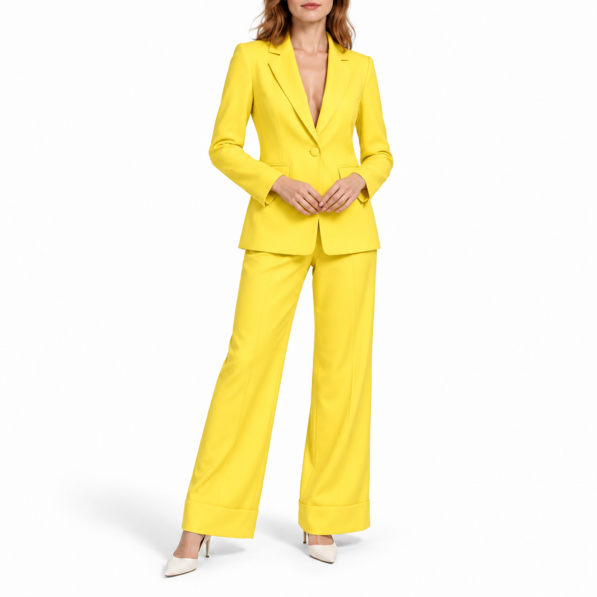 Klara - Women's Tailored Blazer Trouser Set with Peak Lapel
