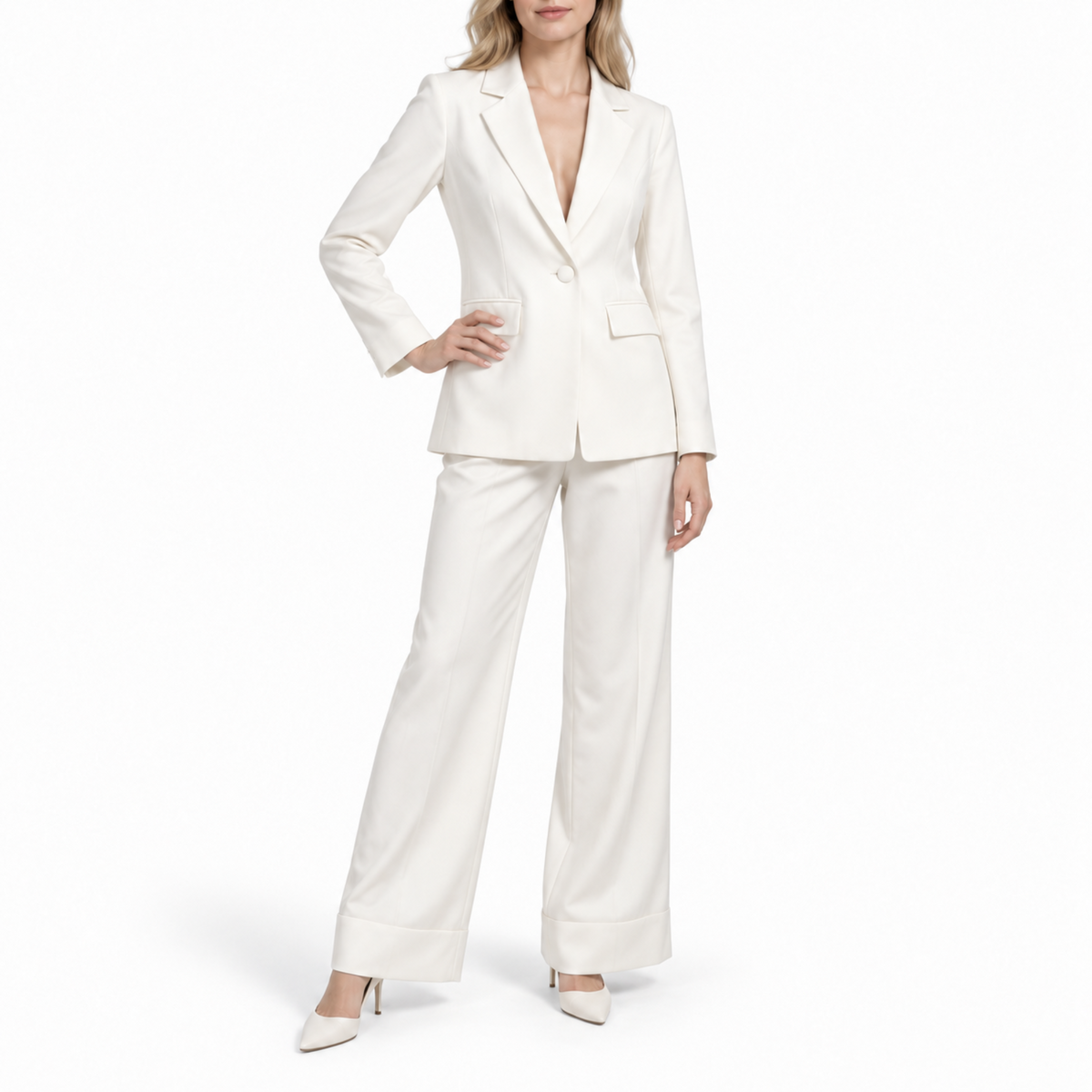 Klara - Women's Tailored Blazer Trouser Set with Peak Lapel