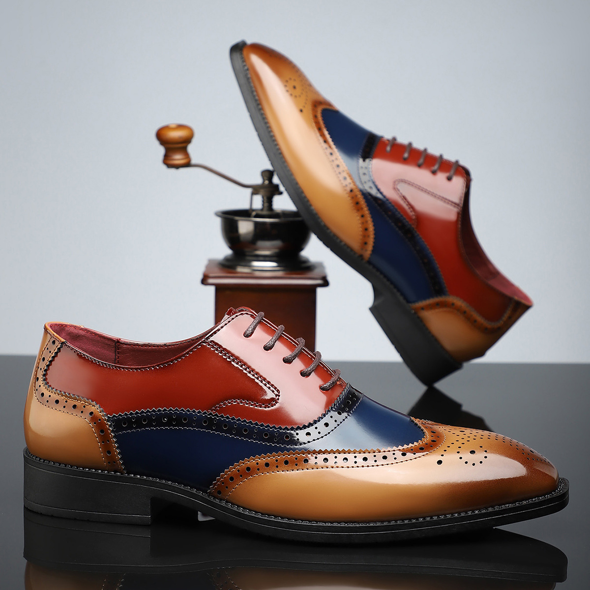 Theodore - Men's Colour Block Brogue Oxford Shoes