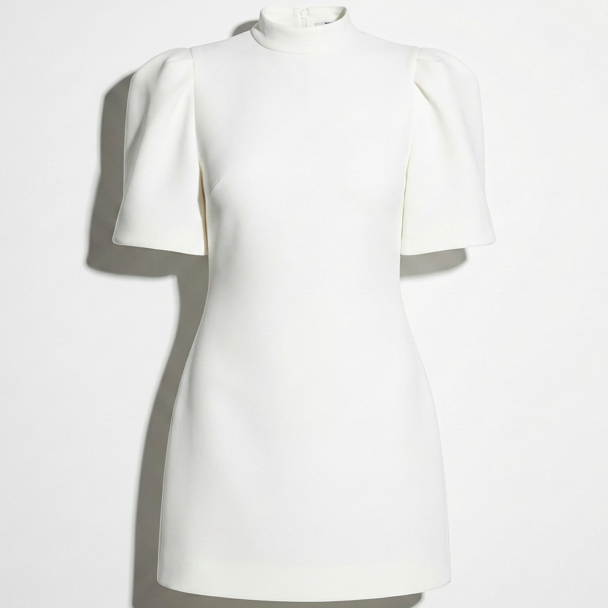 Beatrice - Women's Mini Dress with Puff Sleeves and Bow Detail