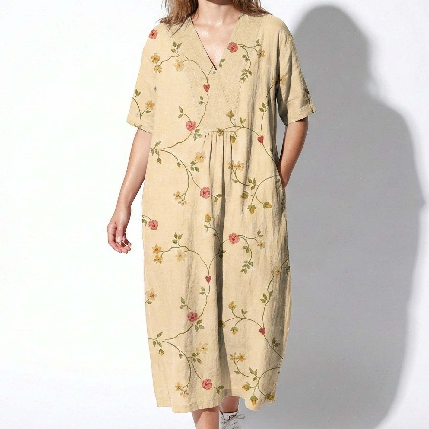 Amelia - Women's Floral Midi Dress