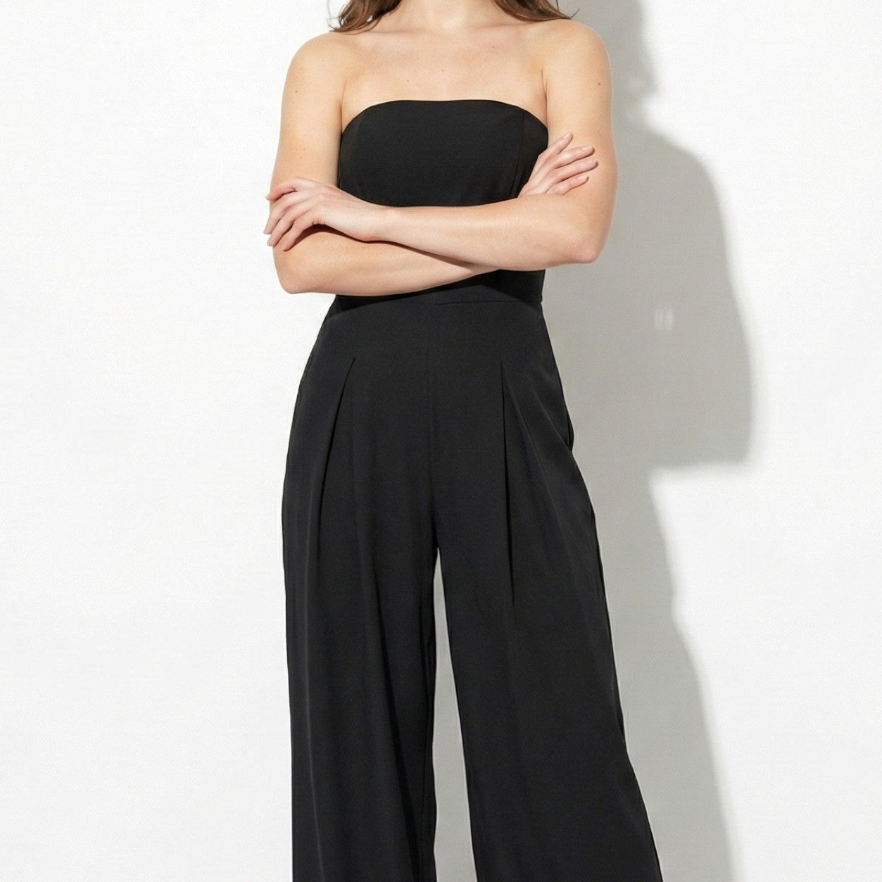 Amelia - Women's Strapless Wide Leg Jumpsuit