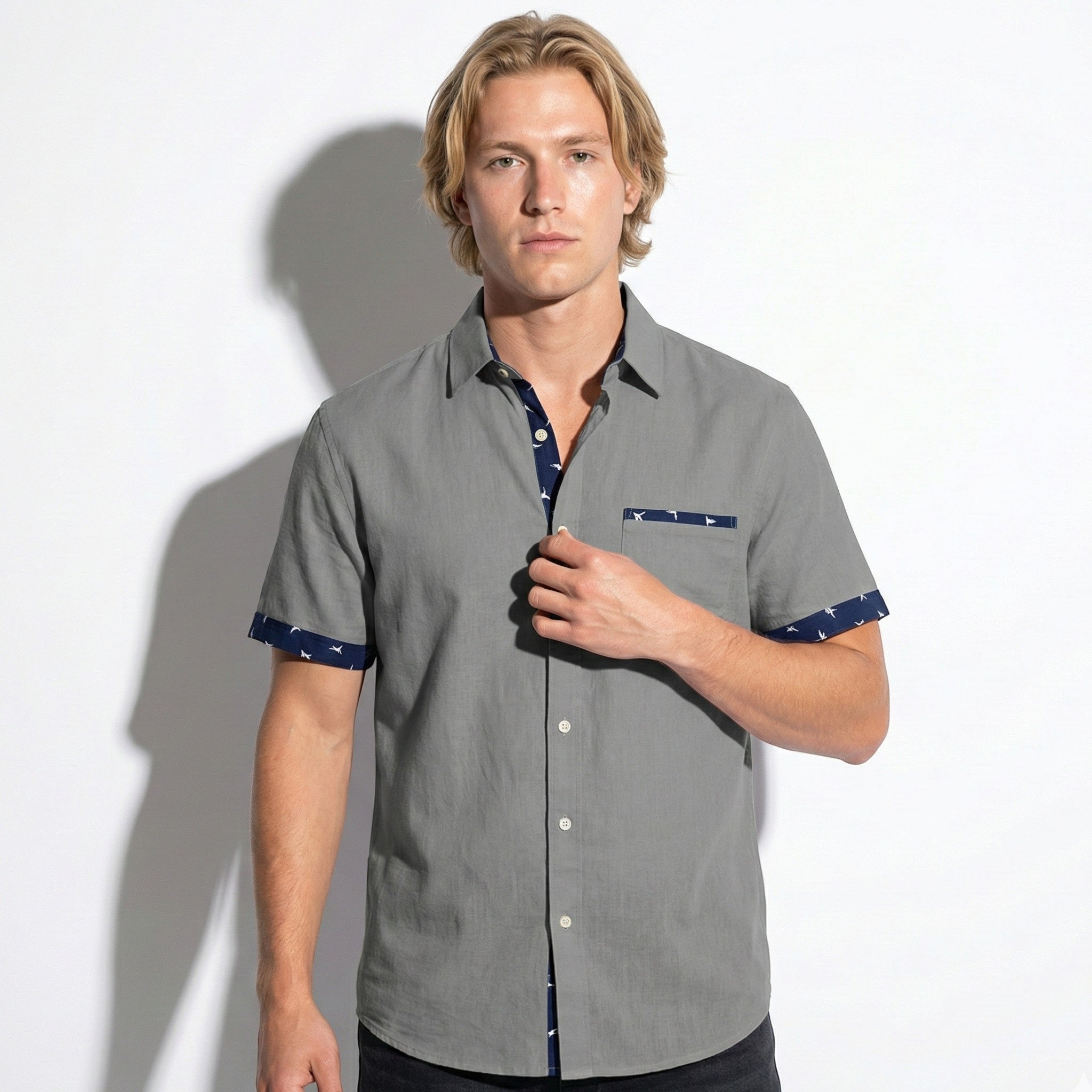 Arthur - Men's Short Sleeve Shirt with Contrast Trim