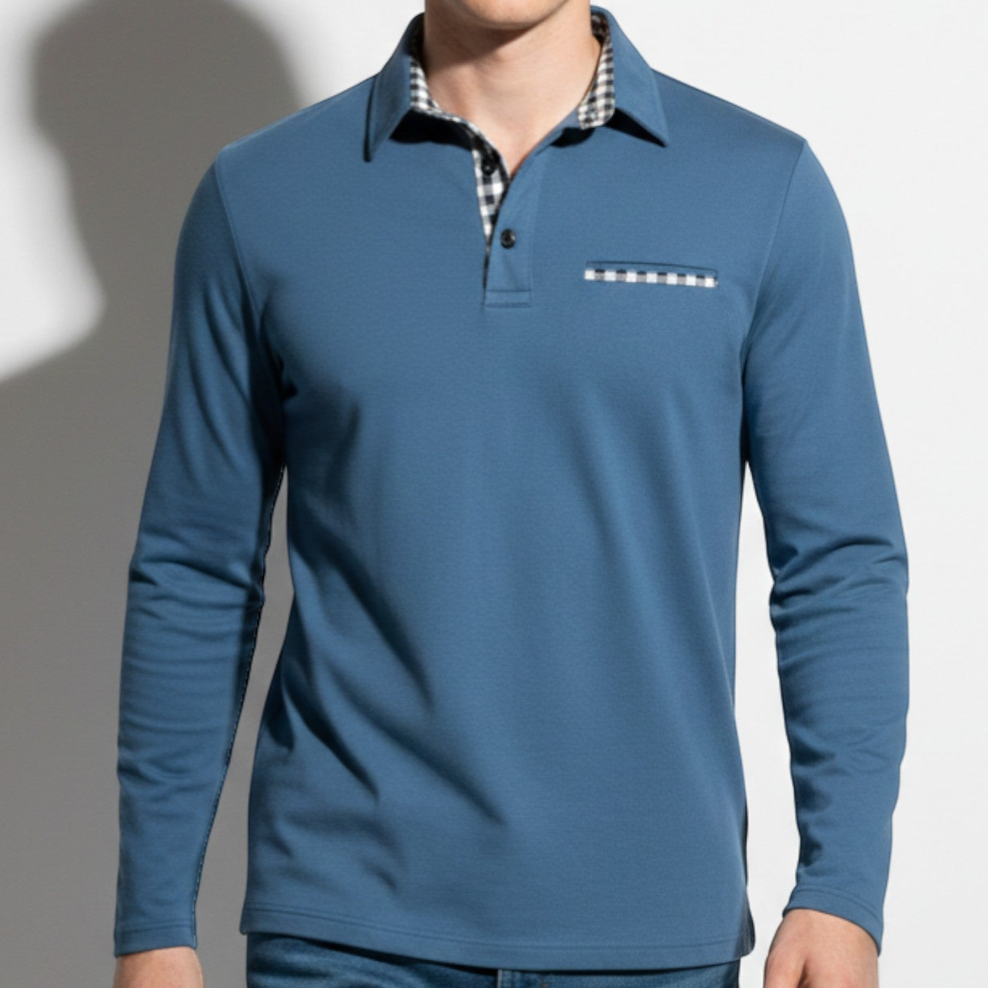 Jack - Men's Long Sleeve Polo Shirt with Classic Collar