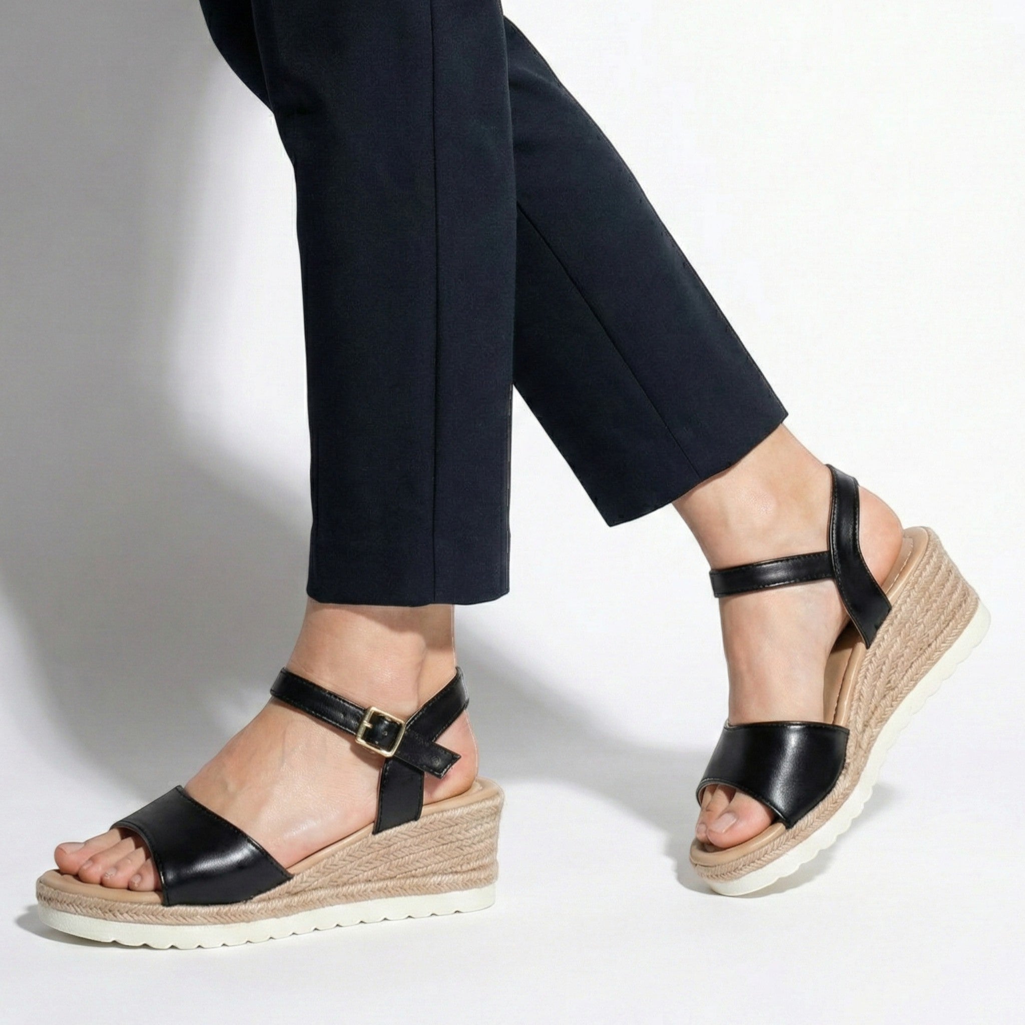 Florence - Women's Wedge Sandals with Adjustable Ankle Straps