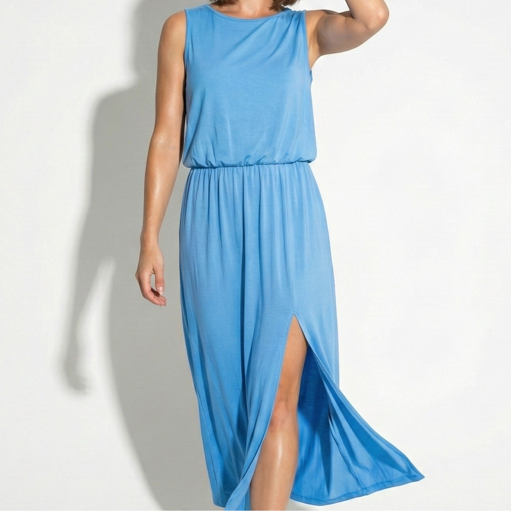 Eleanor - Women’s Sleeveless Maxi Dress with Flattered Waistline