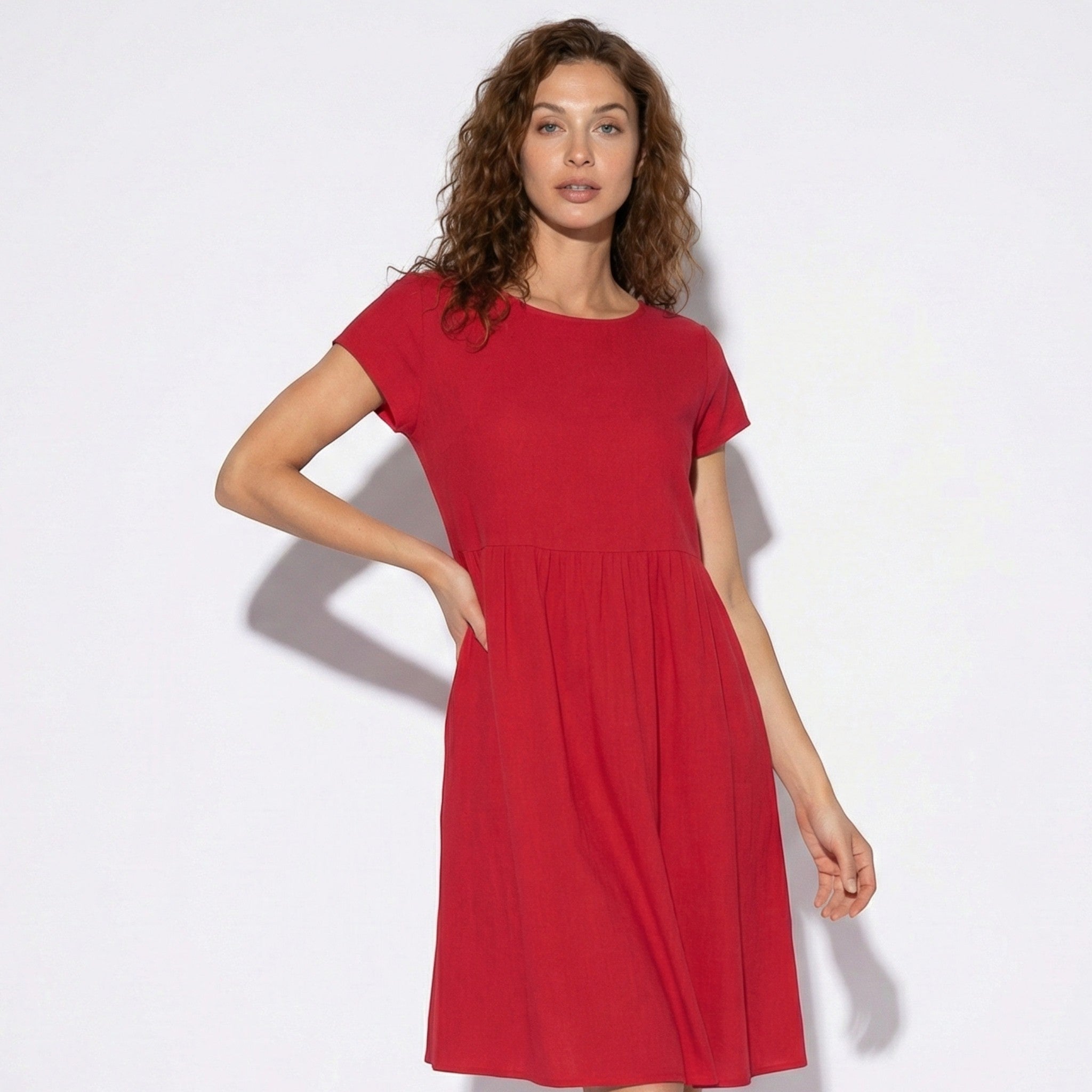 Alice - Women's Relaxed Fit Tunic Midi Dress