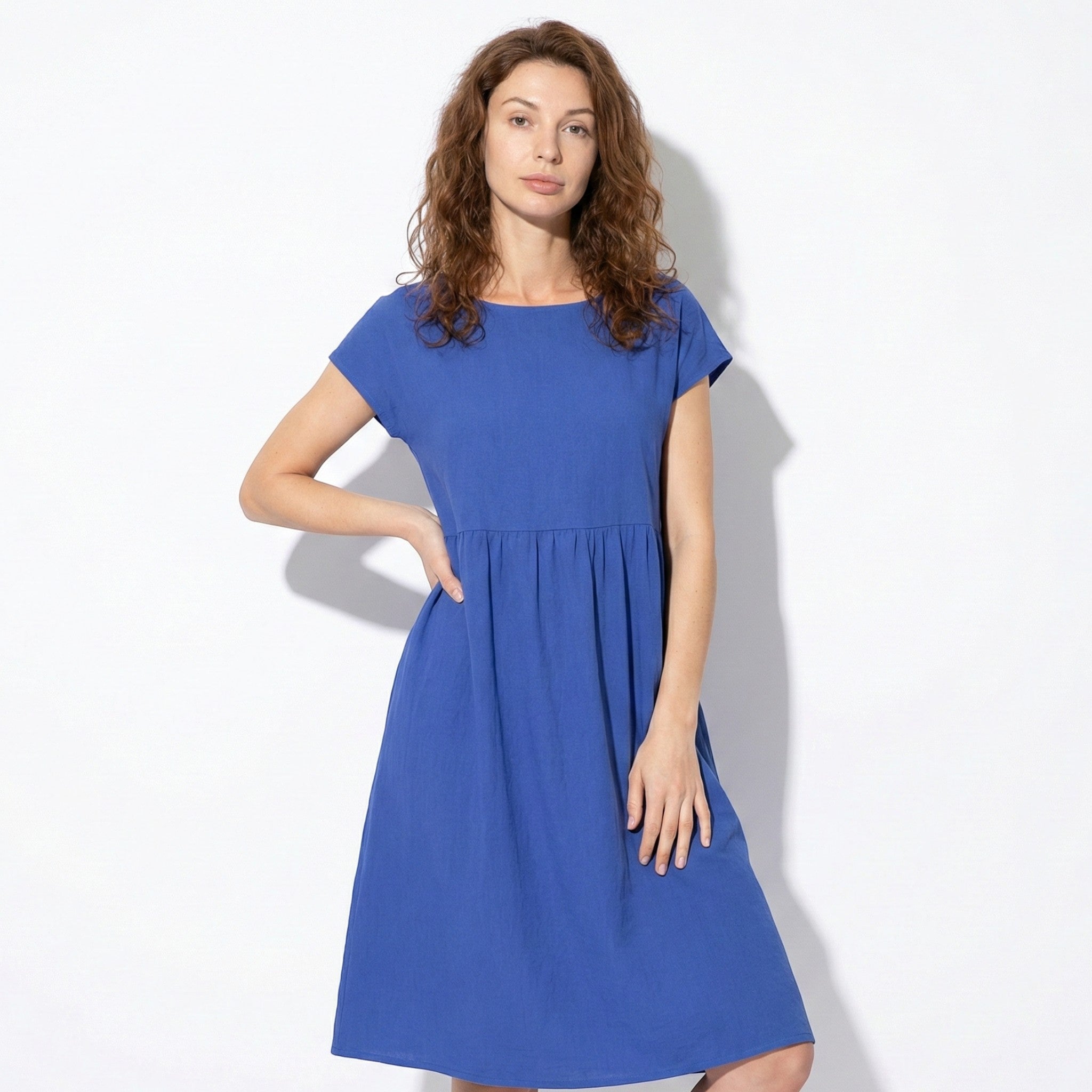 Alice - Women's Relaxed Fit Tunic Midi Dress