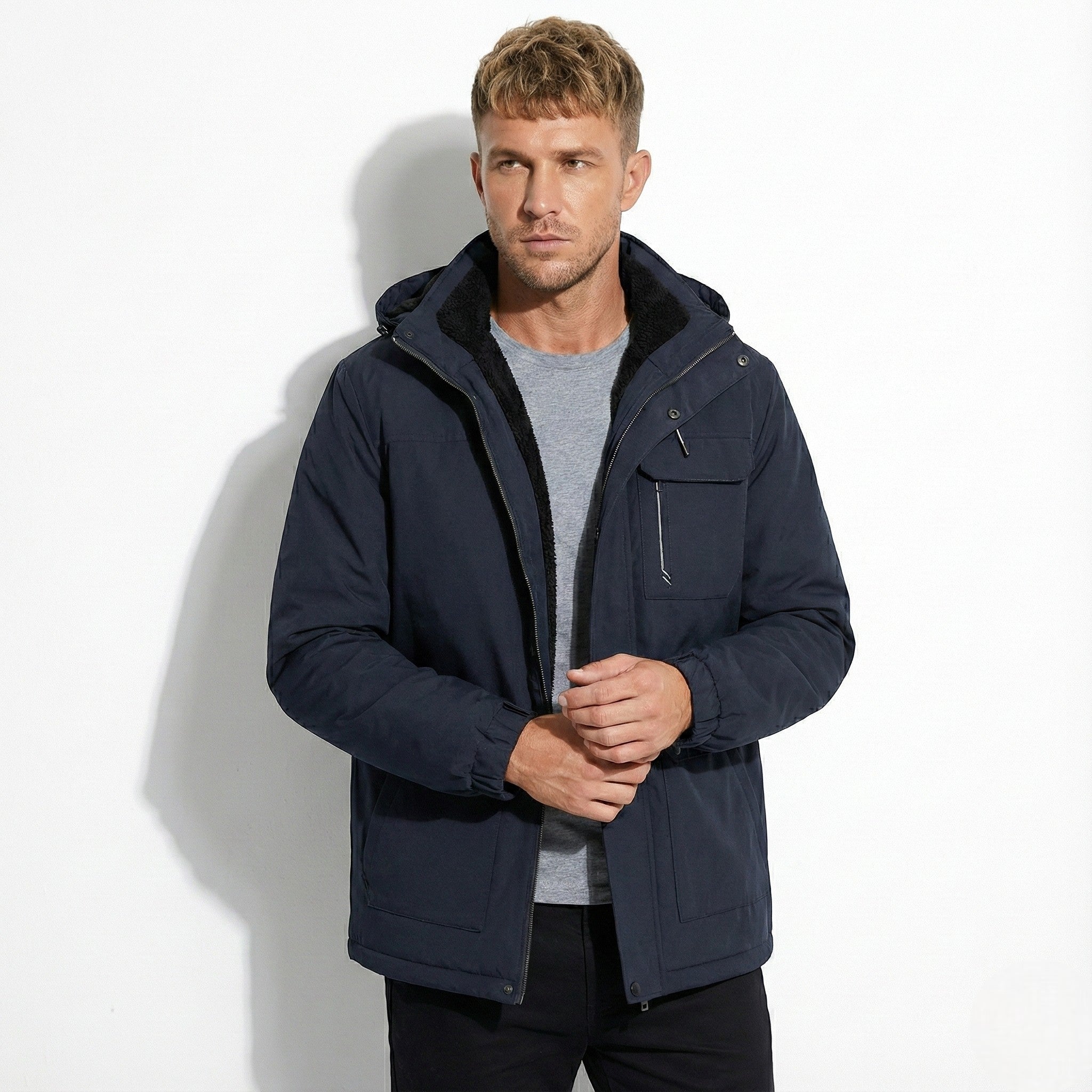 Nils – Men’s Winter Parka with Hood and Insulation