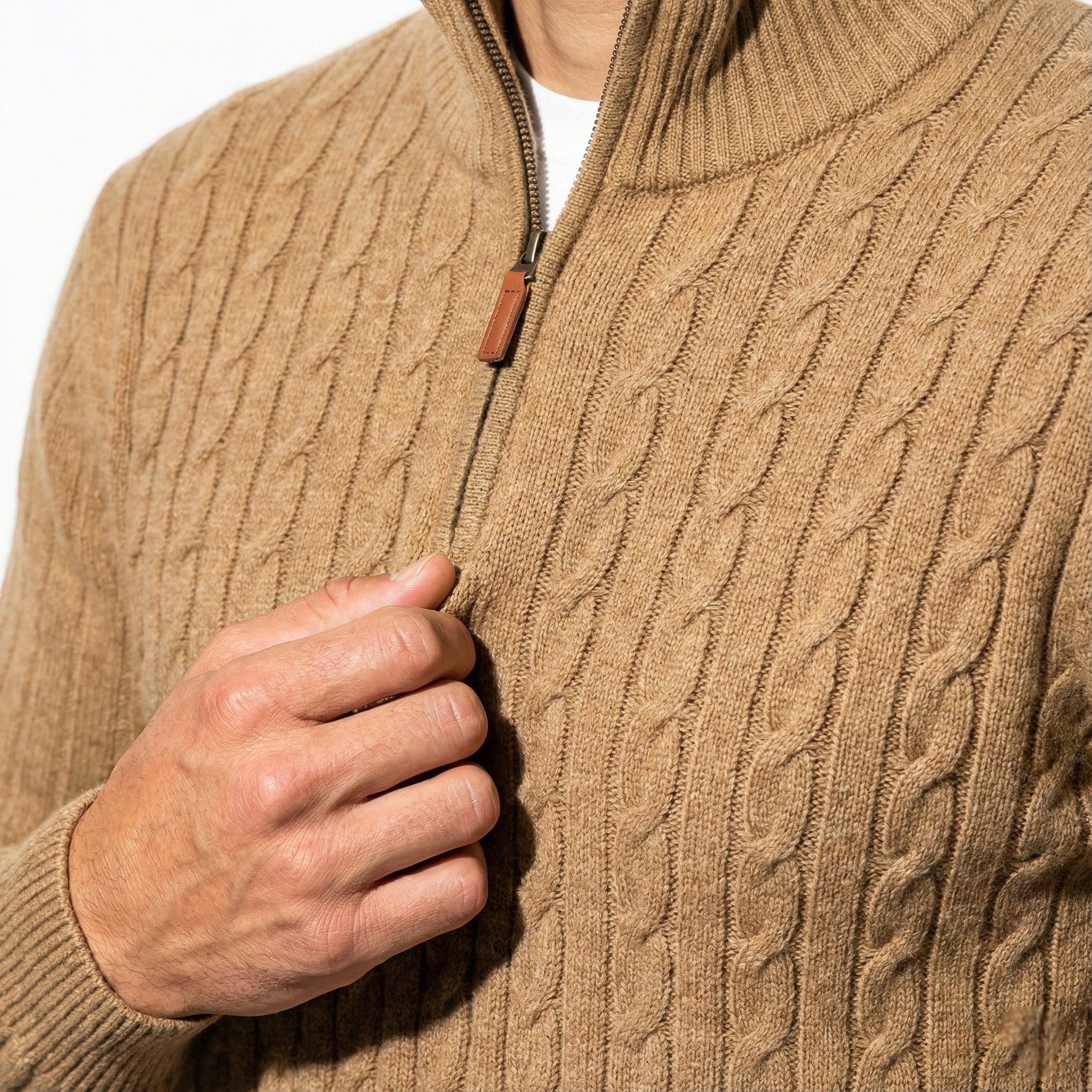 Marc – Long Sleeve Knit Sweater with Zipper