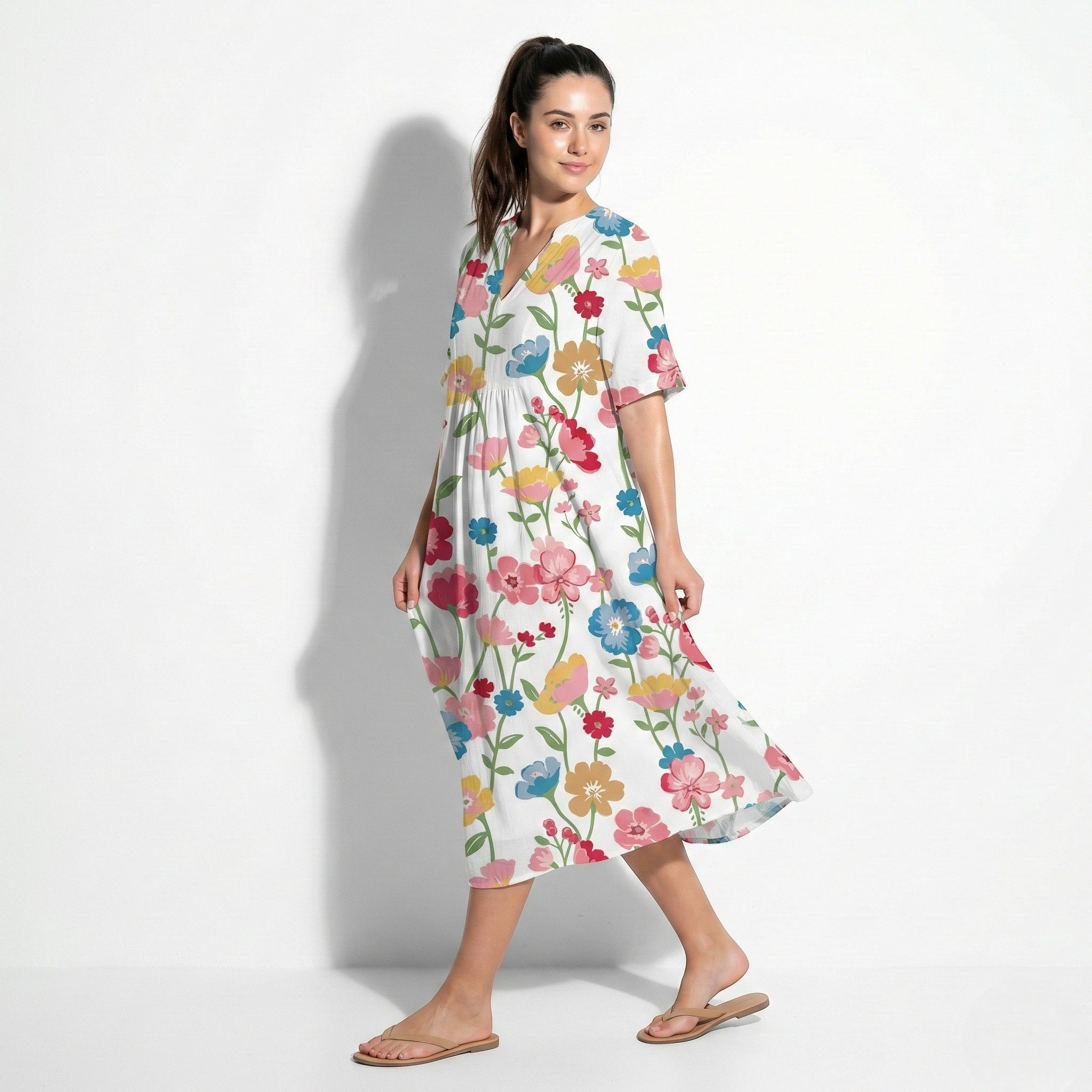 Amelia - Women's Floral Midi Dress