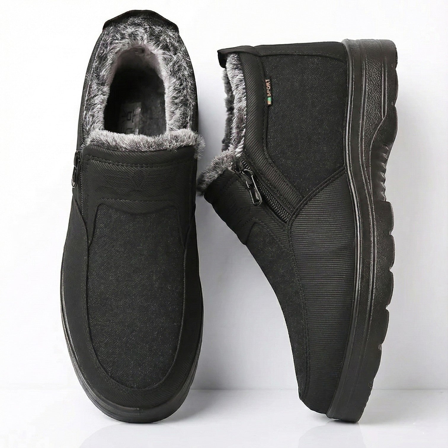 Men's Shock-Absorbing Winter Snow Boots with Non-Slip Sole