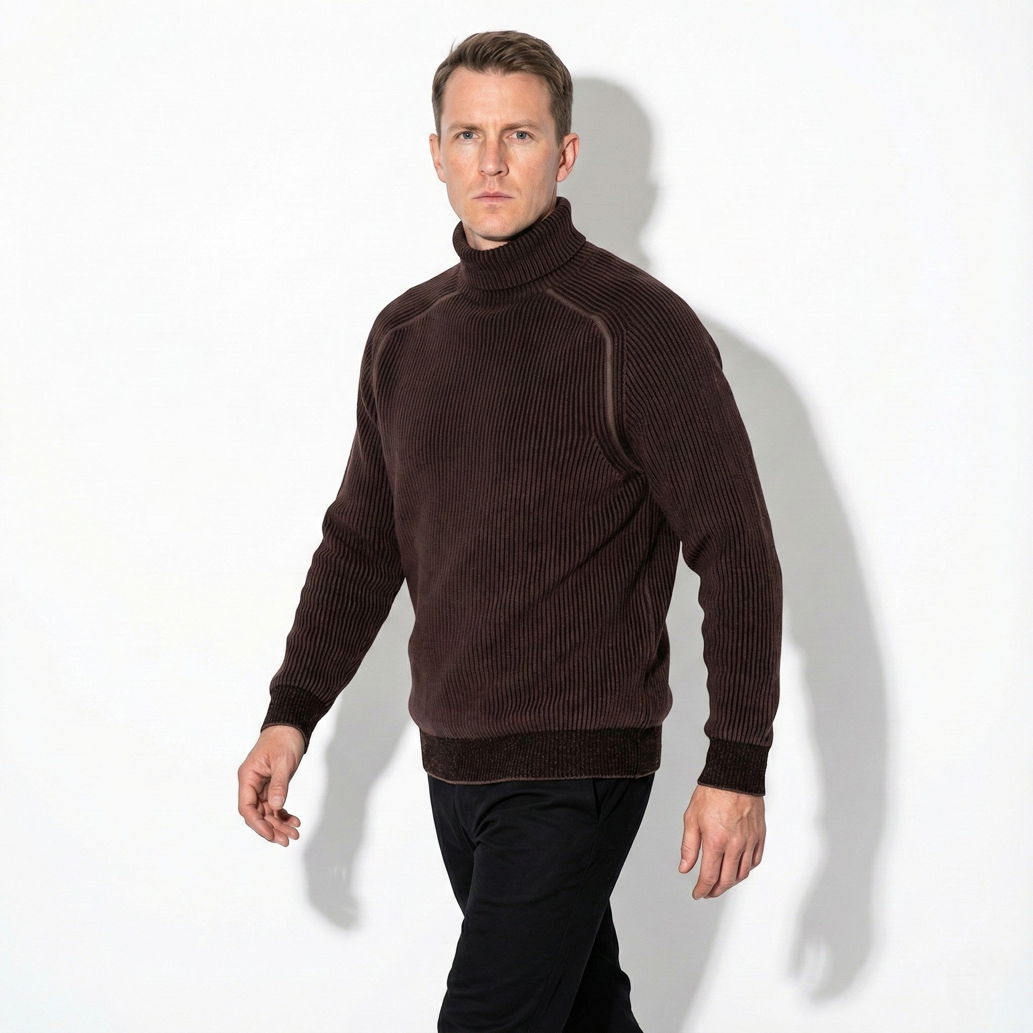 Men’s Slim-Fit Ribbed Knit Turtleneck Sweater
