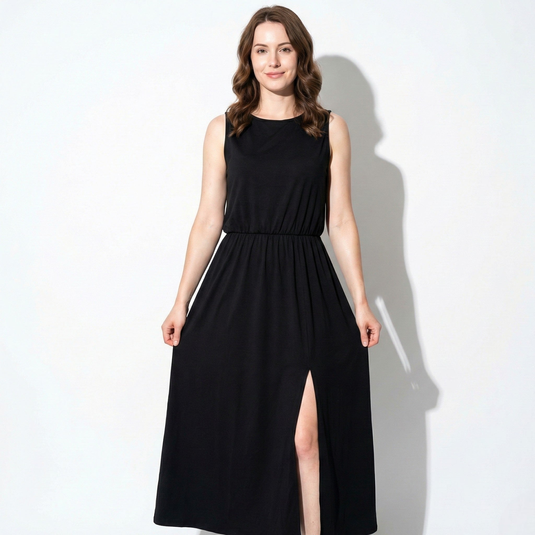 Eleanor - Women’s Sleeveless Maxi Dress with Flattered Waistline