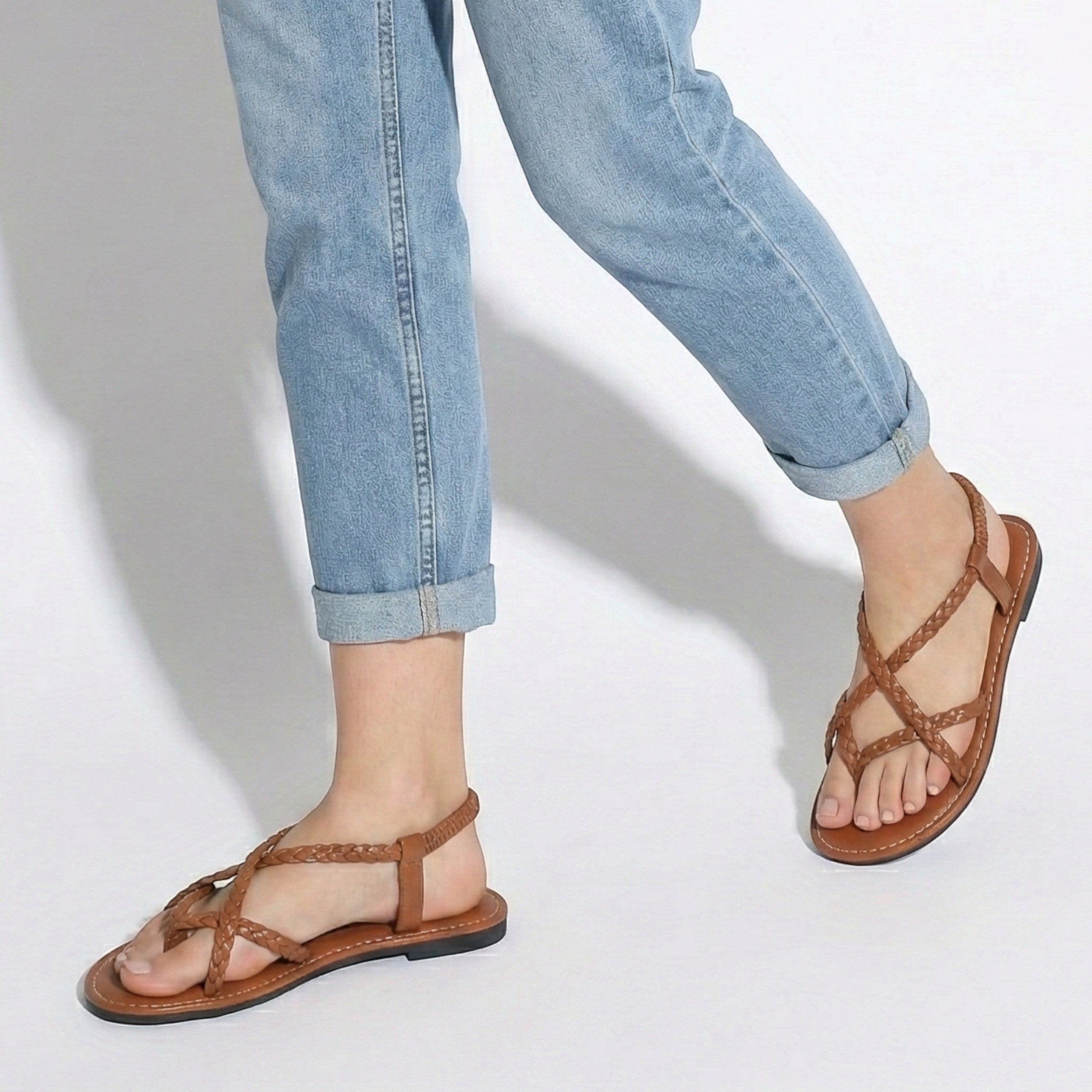 Imogen - Women's Flat Braided Strappy Sandals